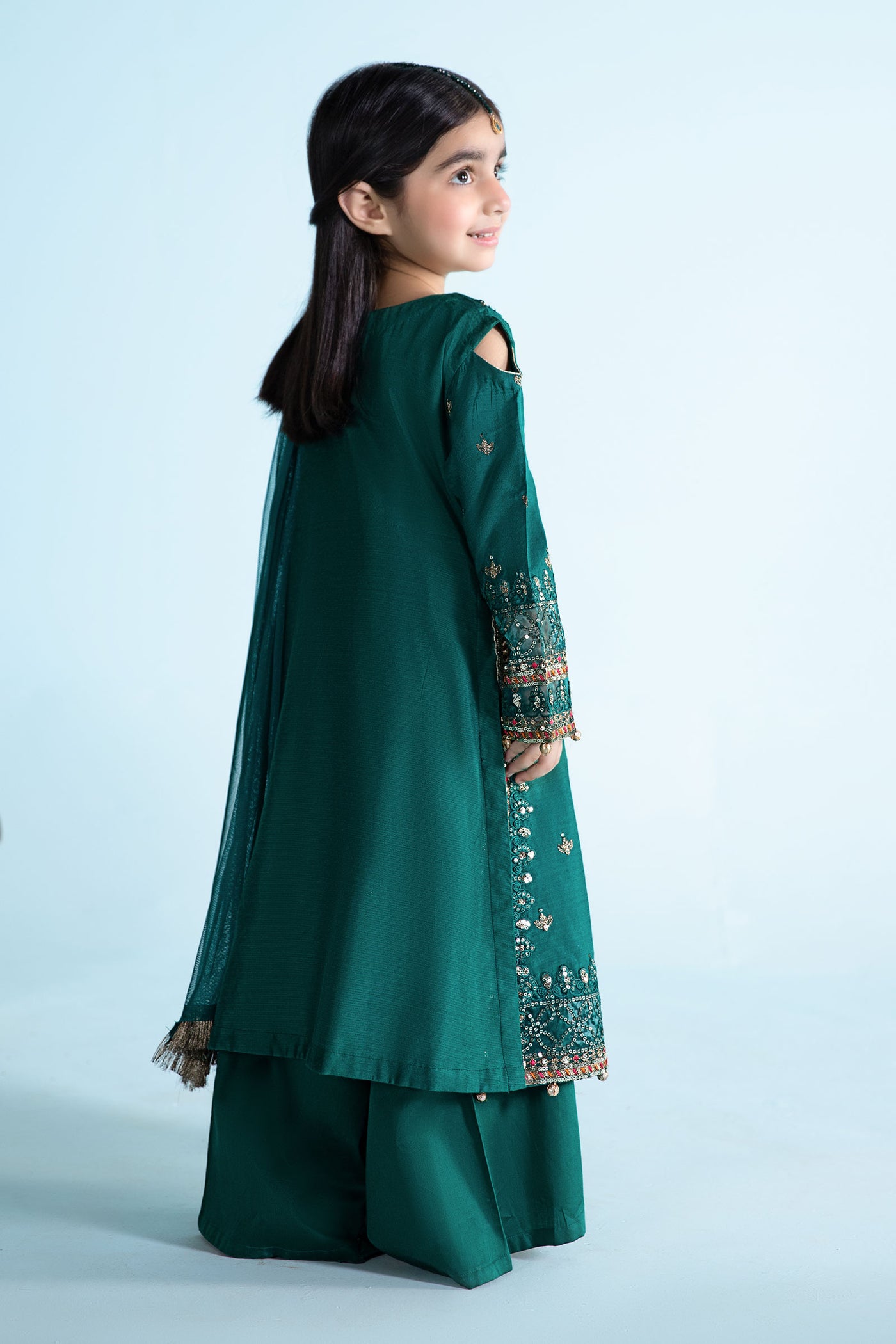 3 Piece Embroidered Cotton Silk Suit | MKS-EA24-13