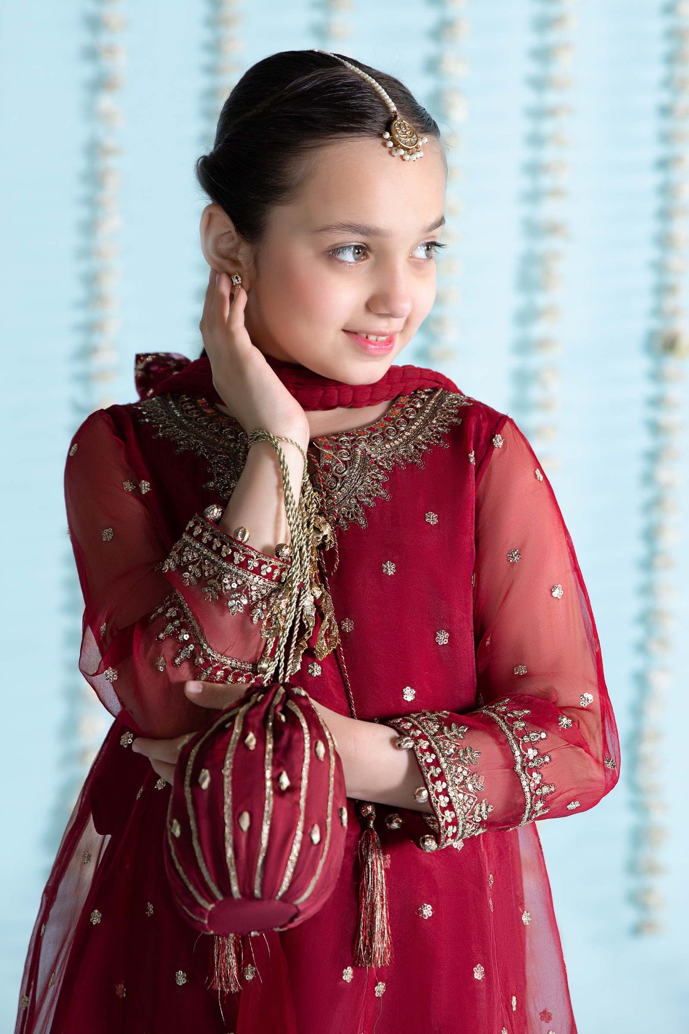 3 Piece Embroidered Organza Suit | MKS-EA24-28