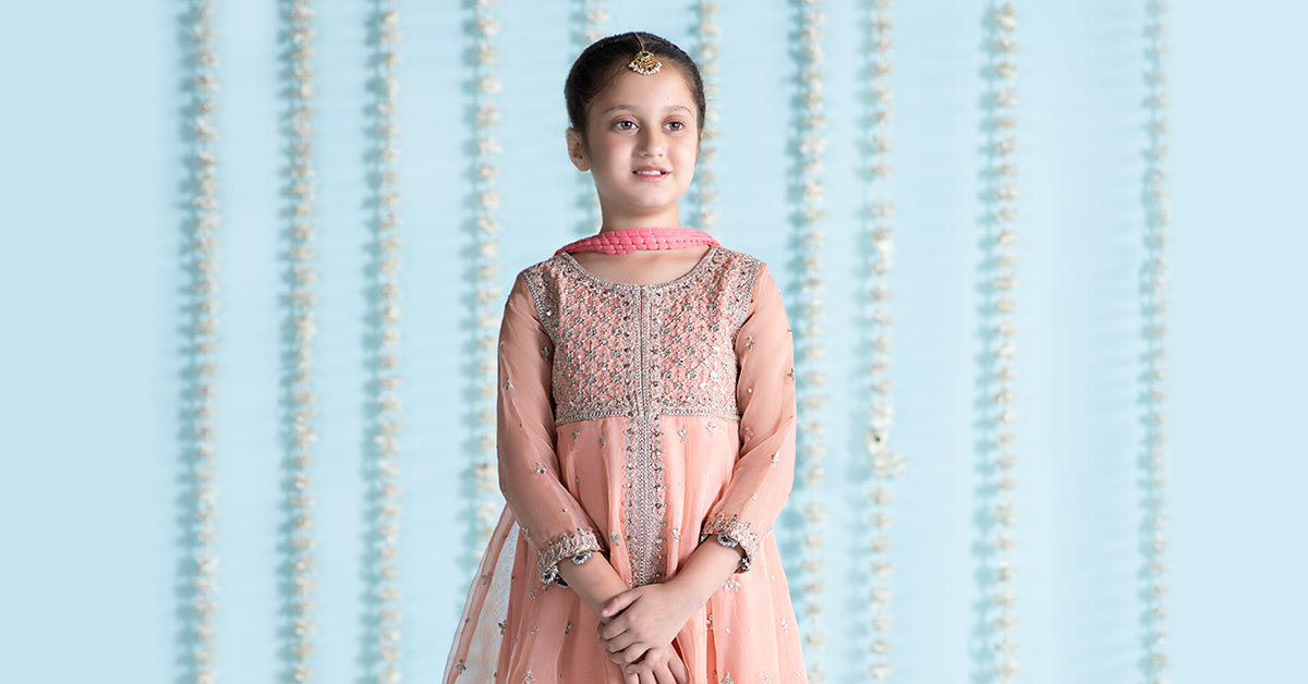 3 Piece Embroidered Organza Suit | MKS-EA24-32