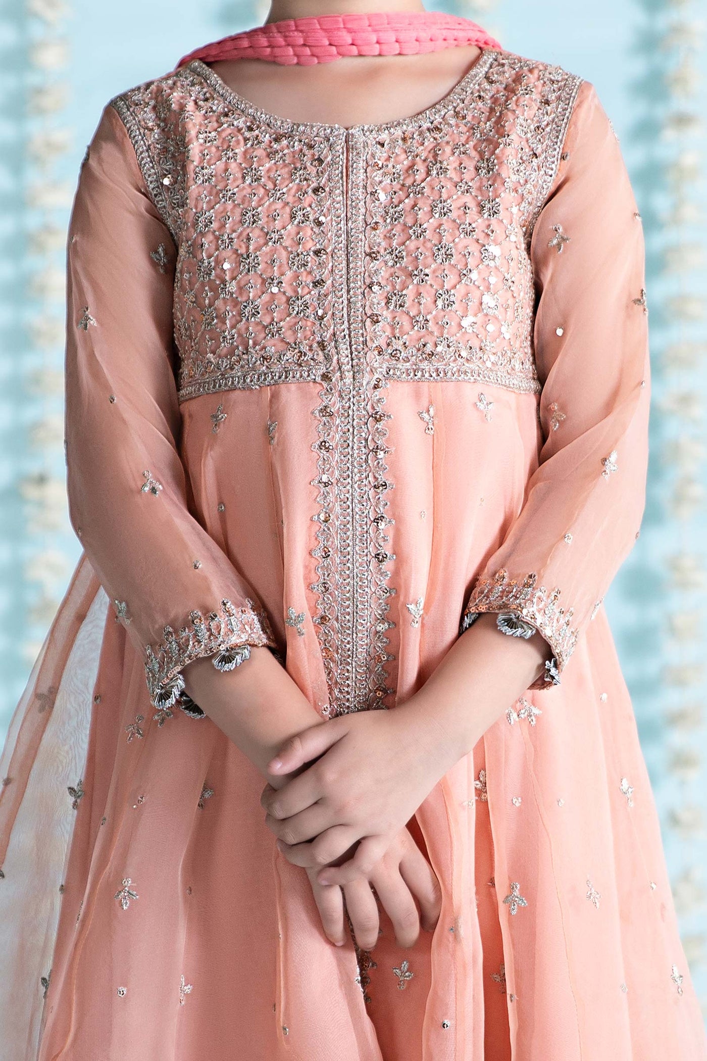 3 Piece Embroidered Organza Suit | MKS-EA24-32