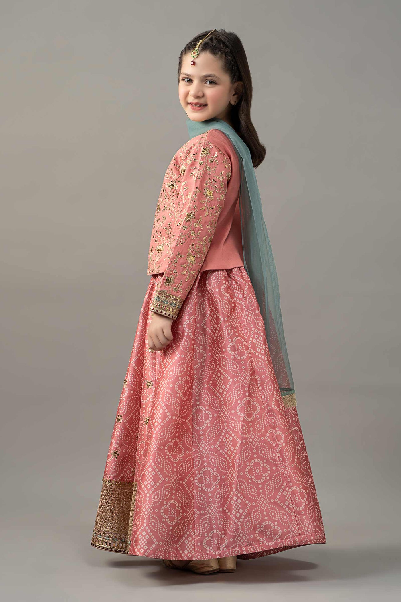 3 Piece Embroidered Raw Silk Suit | MKS-EF25-28