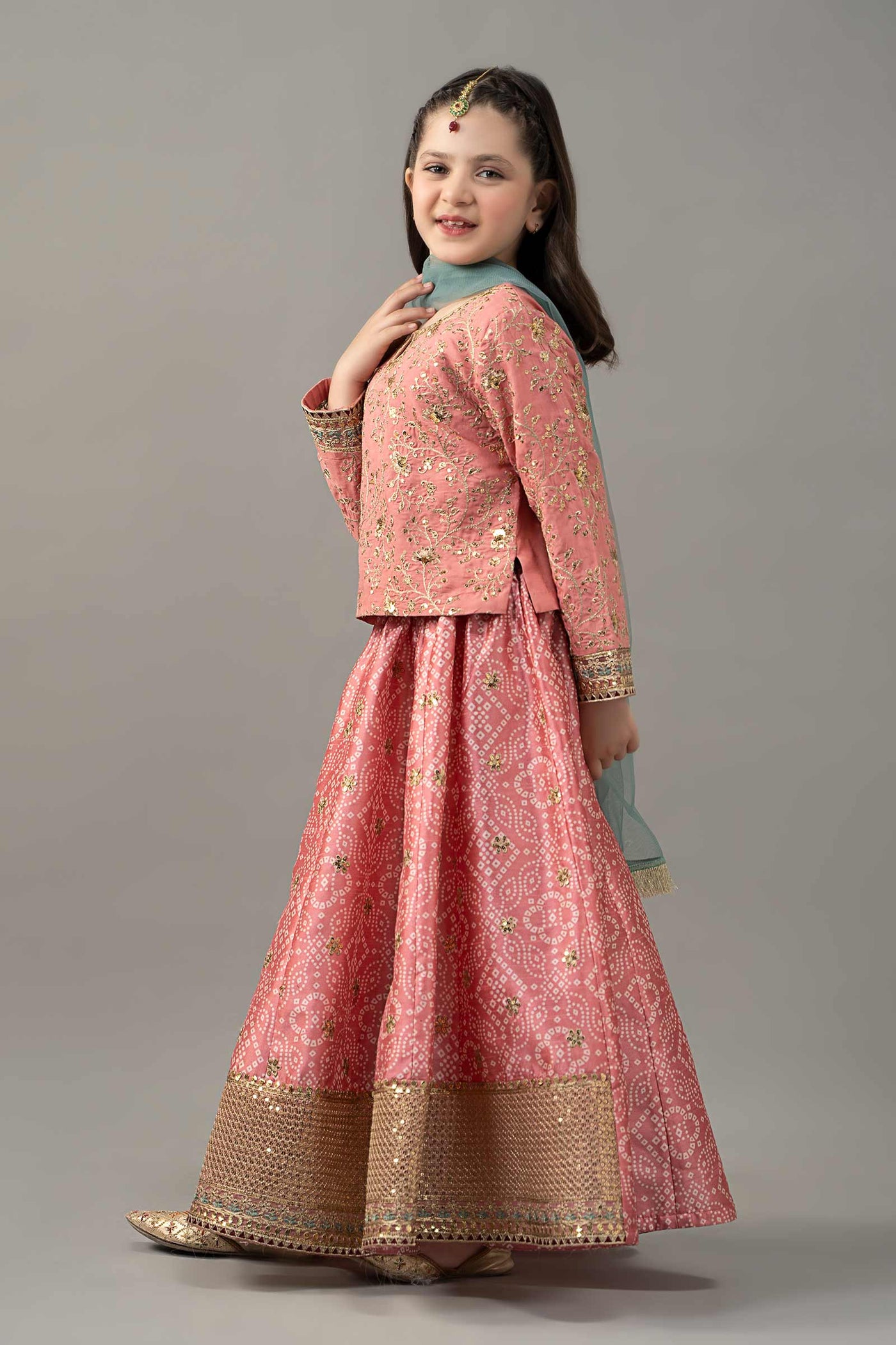 3 Piece Embroidered Raw Silk Suit | MKS-EF25-28