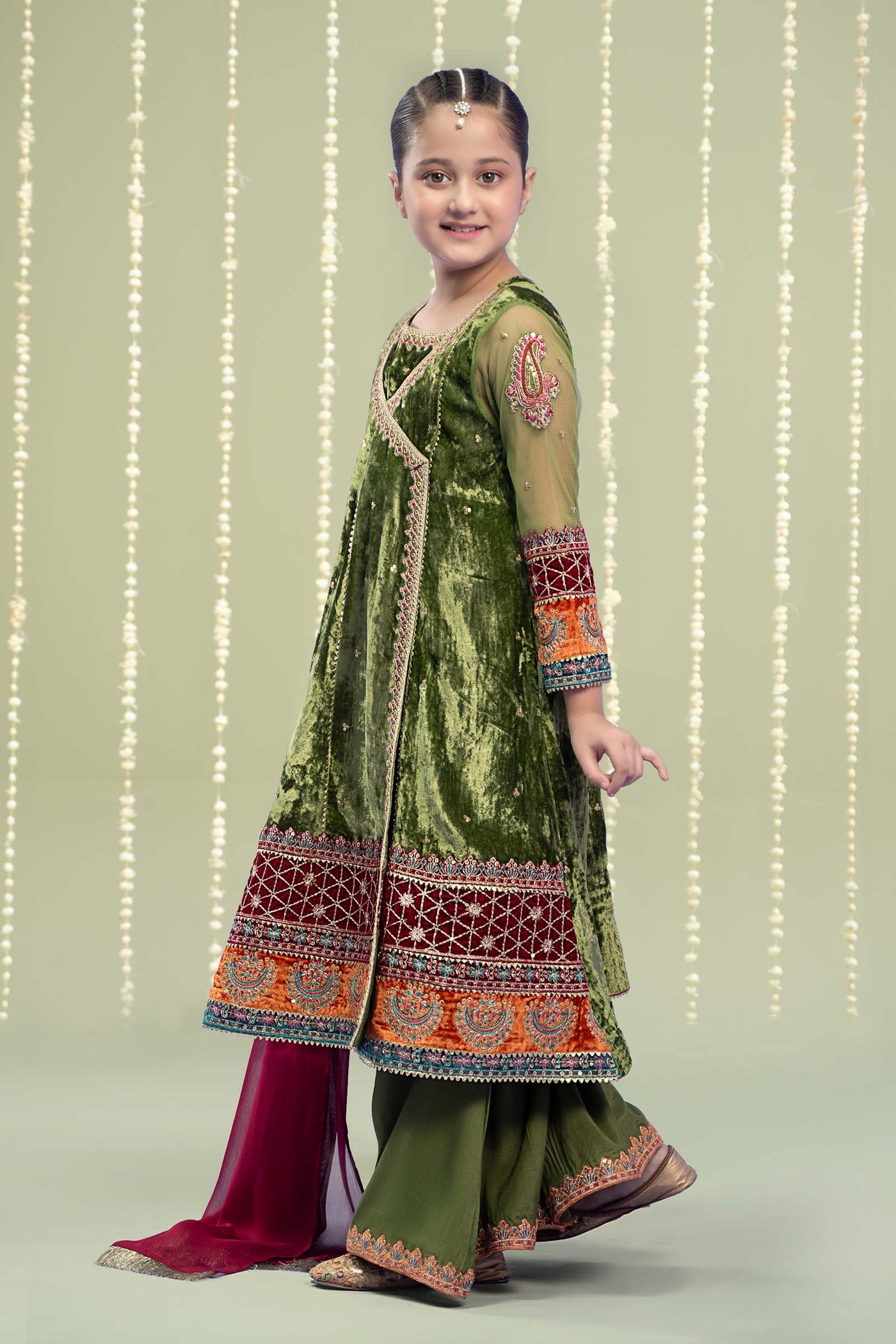 3 Piece Embroidered Velvet Suit | MKS-W24-15