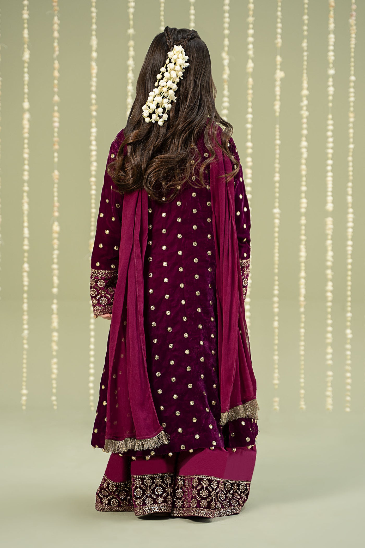 3 Piece Embroidered Velvet Suit | MKS-W24-38