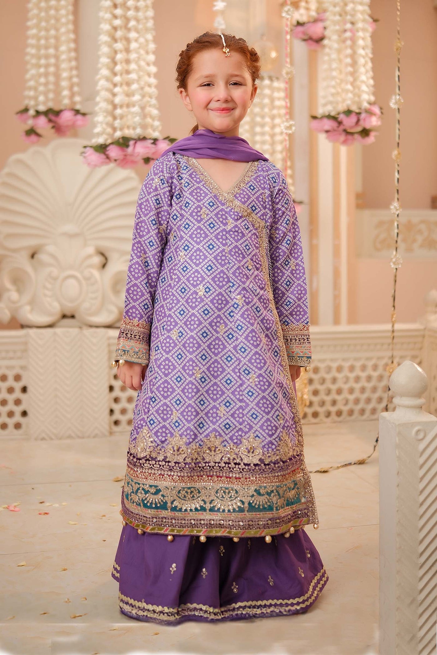 3 Piece Embroidered Raw Silk Suit | MKS-W24-20