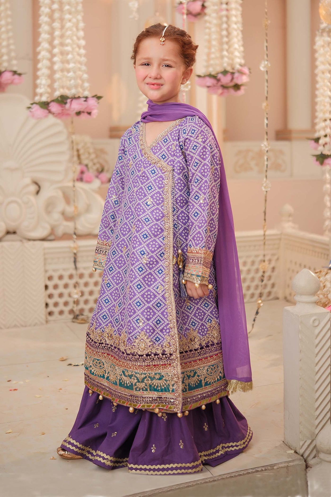 3 Piece Embroidered Raw Silk Suit | MKS-W24-20