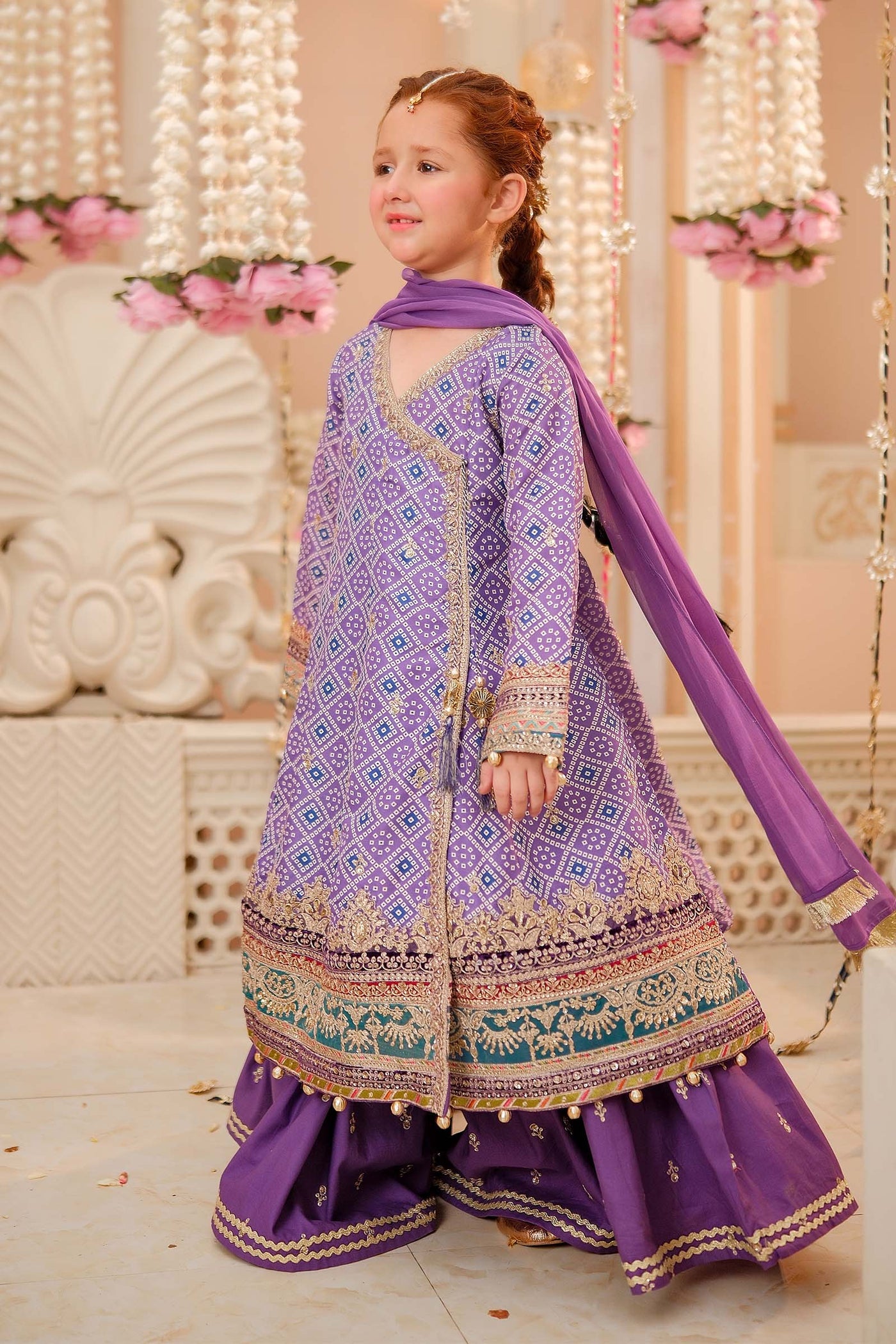 3 Piece Embroidered Raw Silk Suit | MKS-W24-20