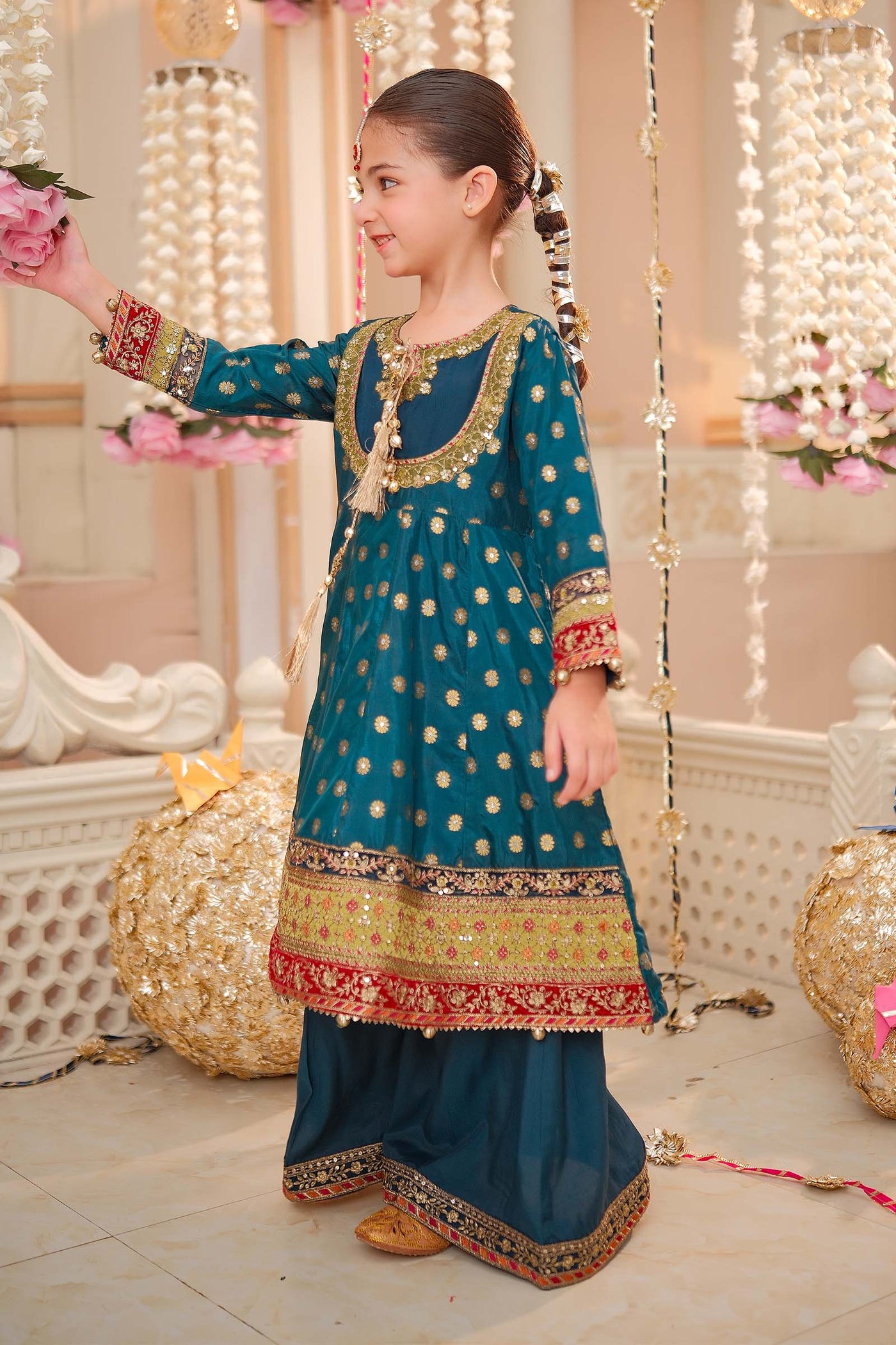 3 Piece Embroidered Jamawar Suit | MKS-W24-22