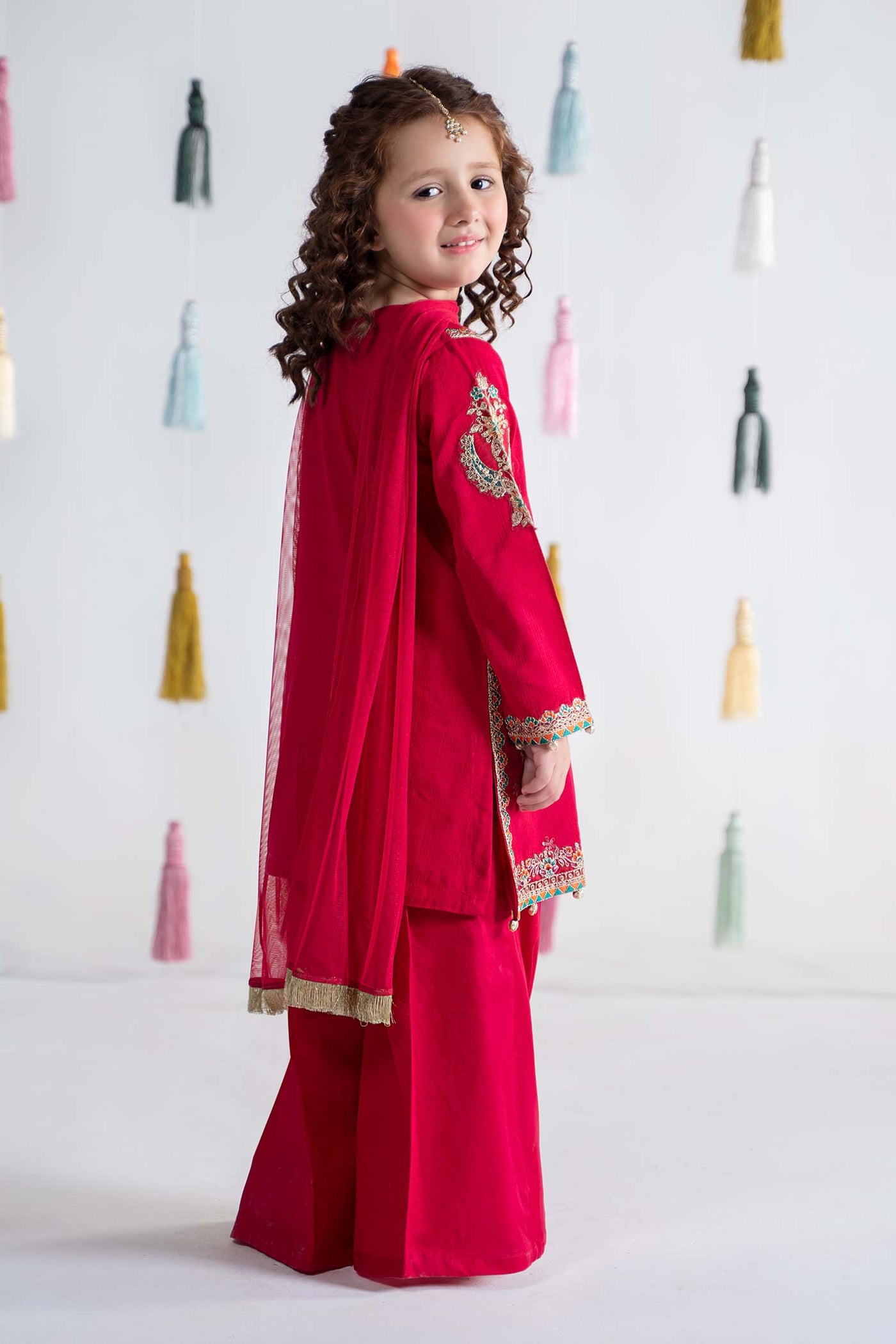 3 Piece Embroidered Doria Cotton Suit | MKD-EA24-19