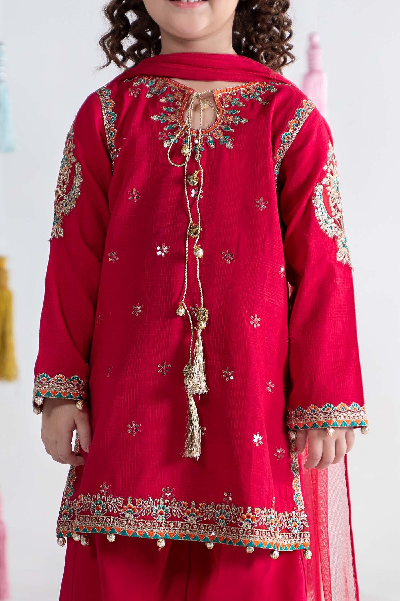 3 Piece Embroidered Doria Cotton Suit | MKD-EA24-19