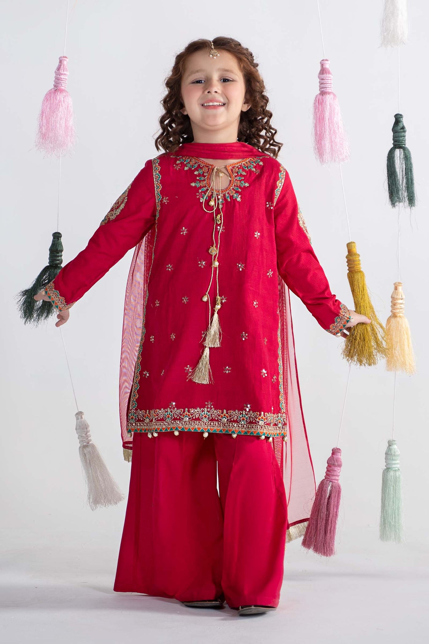 3 Piece Embroidered Doria Cotton Suit | MKD-EA24-19