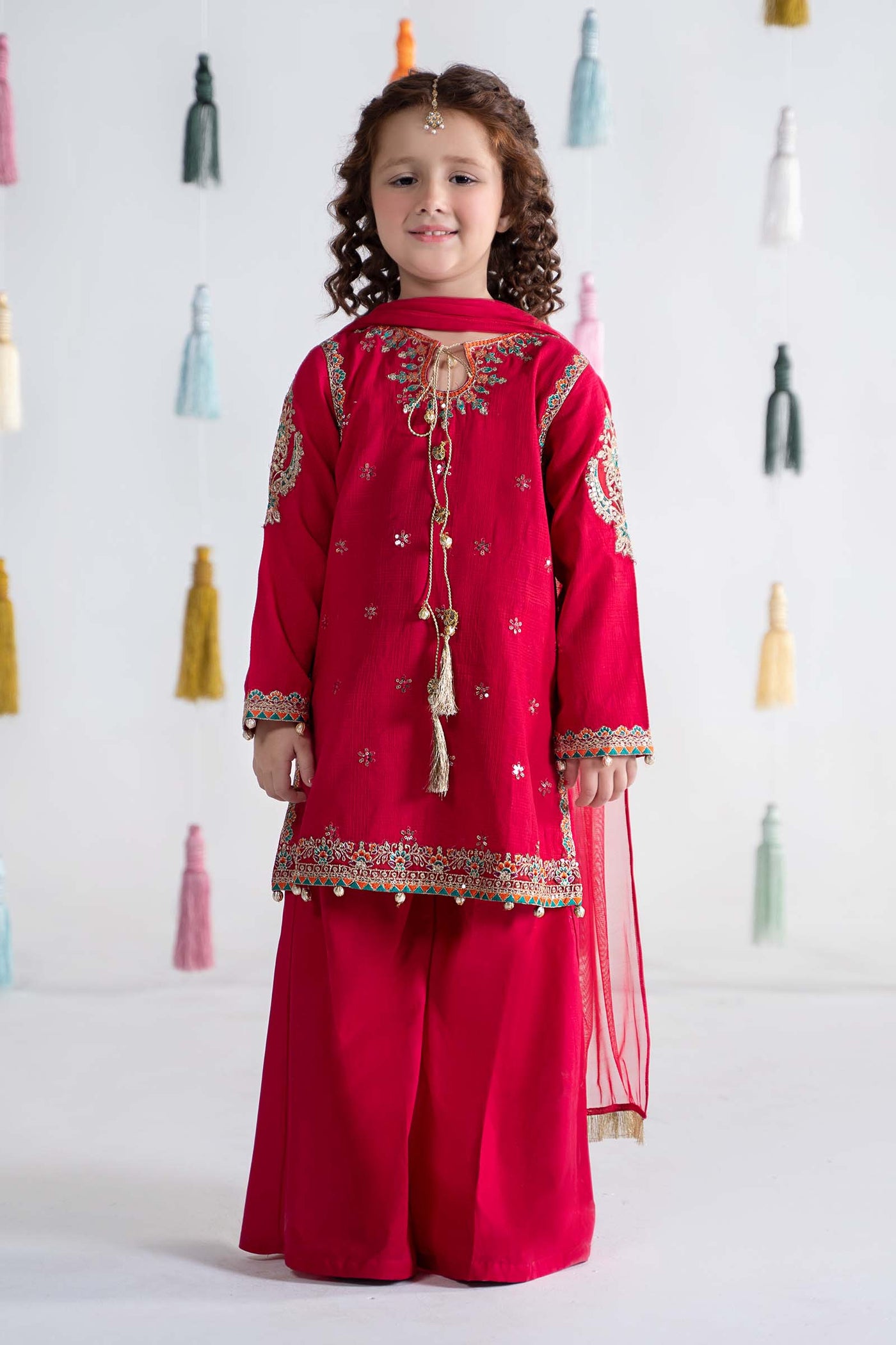 3 Piece Embroidered Doria Cotton Suit | MKD-EA24-19