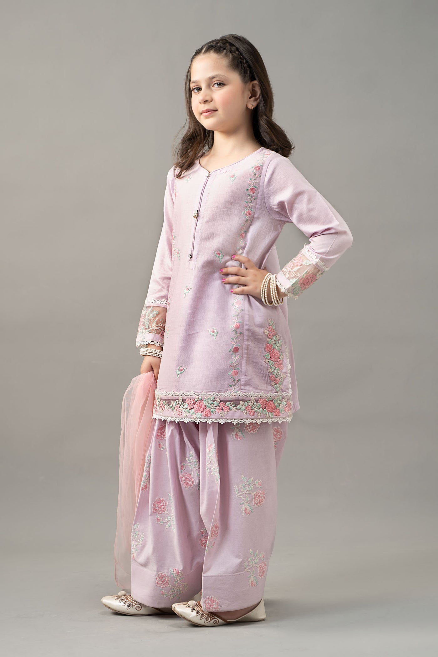 3 Piece Embroidered Dobby Lawn Suit | MKD-EF25-52