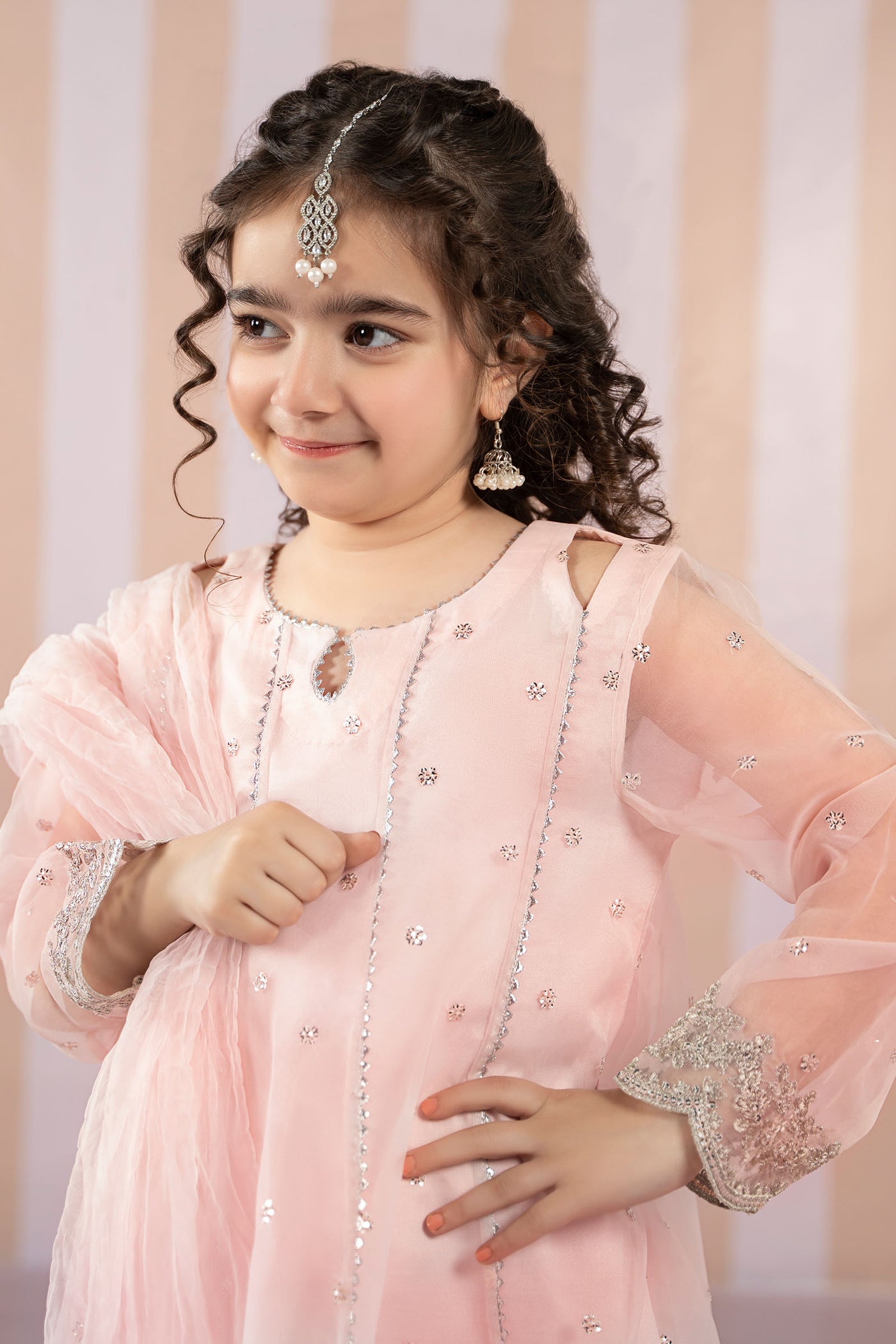 3 Piece Embroidered Organza Suit | MKS-EF25-37