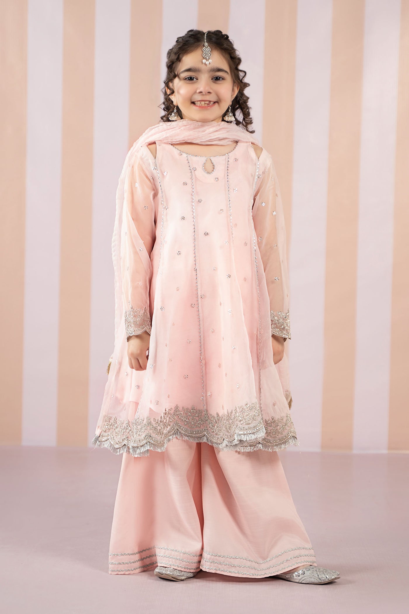 3 Piece Embroidered Organza Suit | MKS-EF25-37