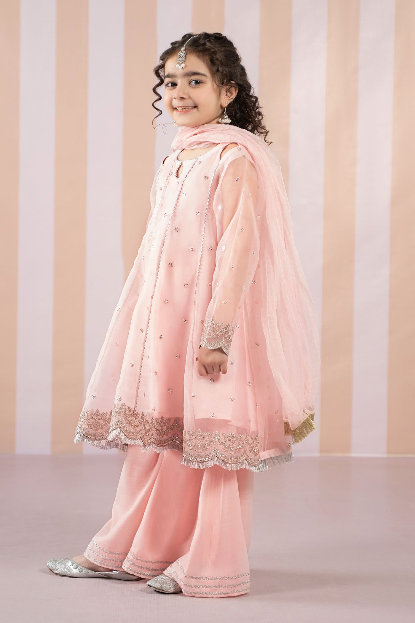 3 Piece Embroidered Organza Suit | MKS-EF25-37