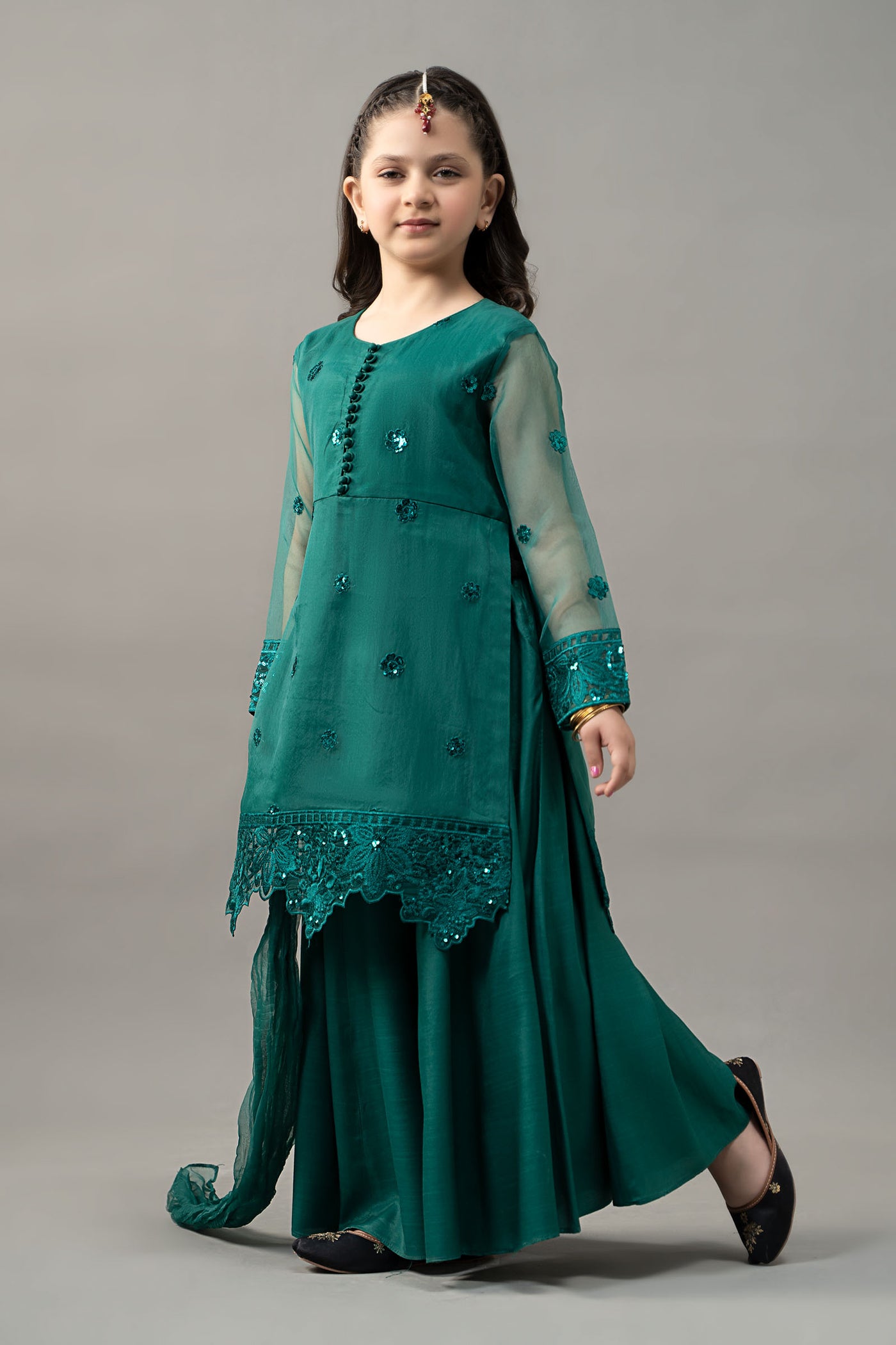 3 Piece Embroidered Organza Suit | MKS-EF25-44