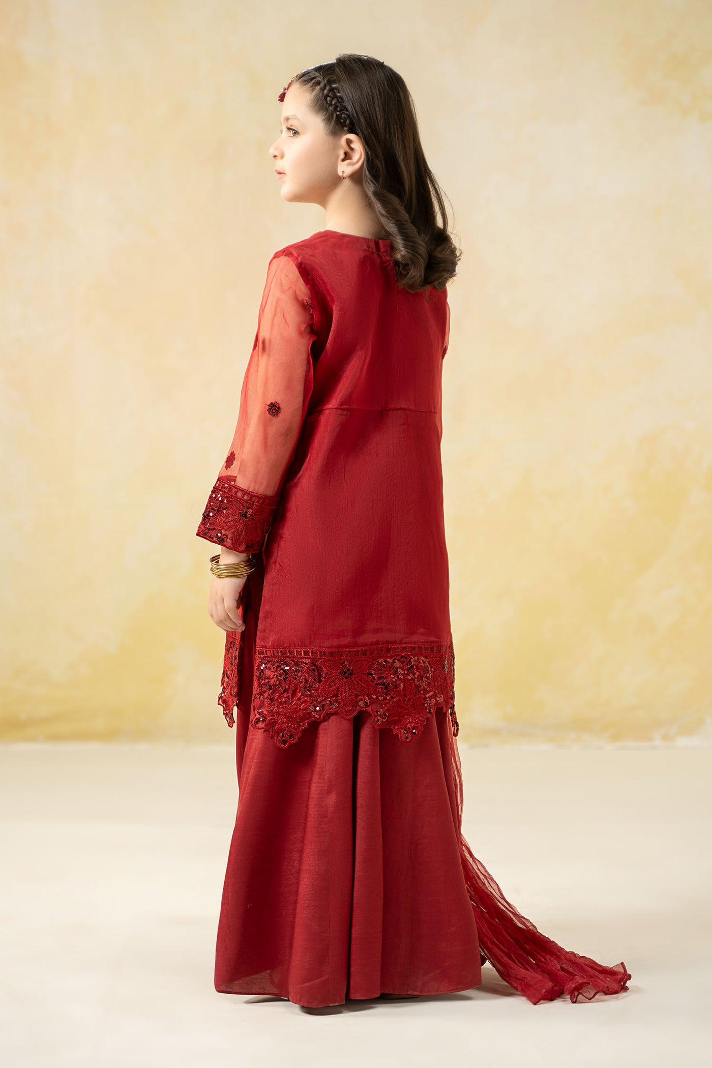 3 Piece Embroidered Organza Suit | MKS-EF25-44