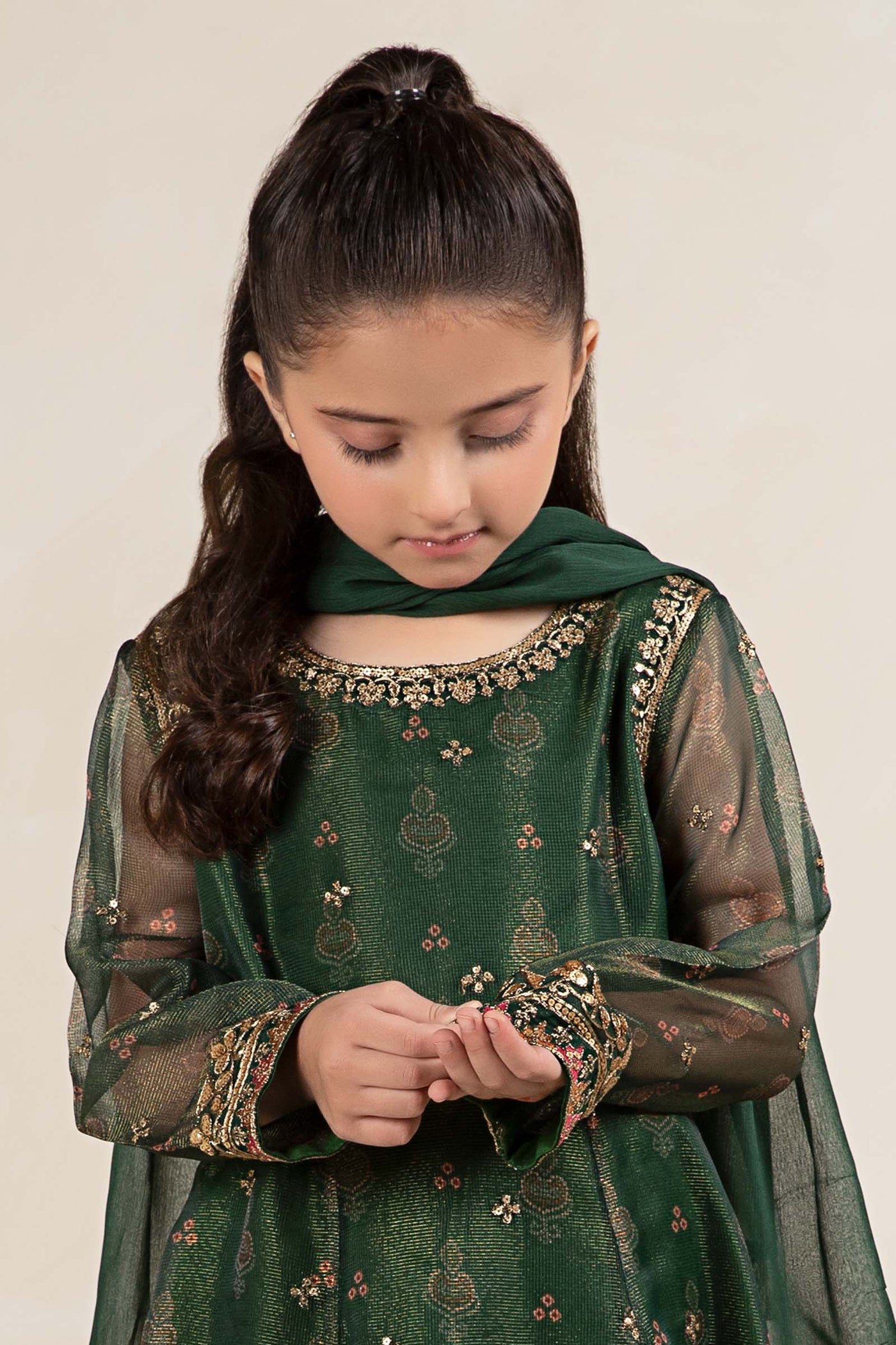 3 Piece Embroidered Cotton Net Suit | MKS-W24-01