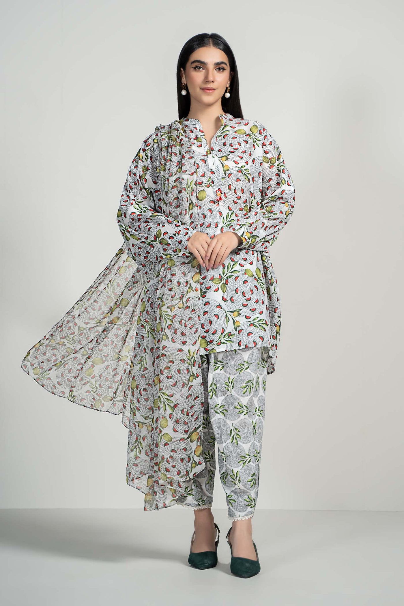 3 Piece Printed Lawn Suit | PS-PF24-02