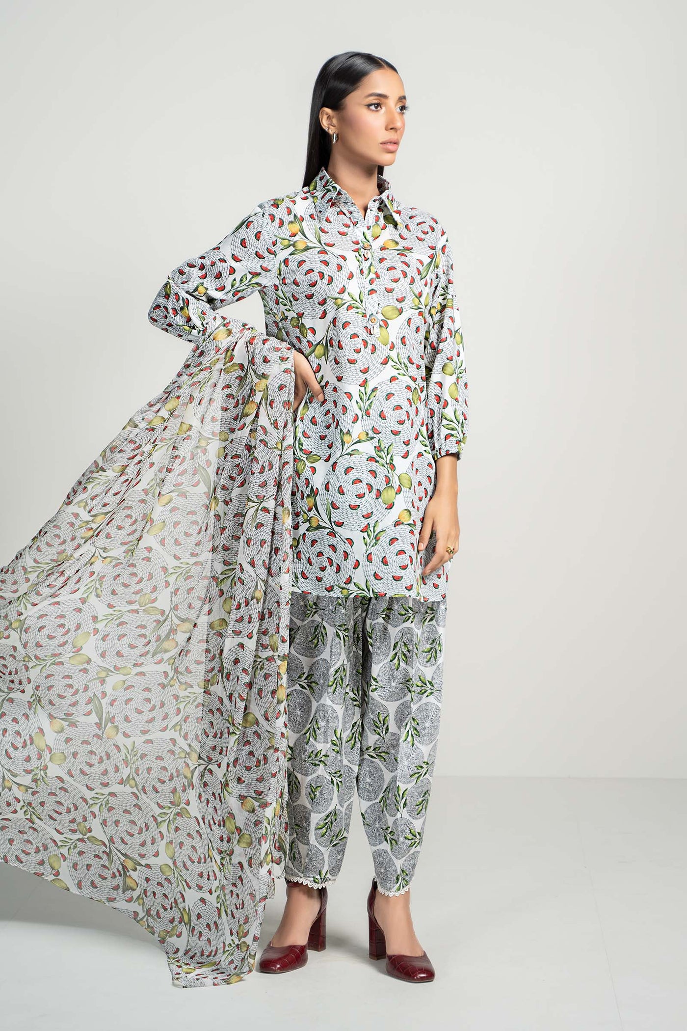 3 Piece Printed Lawn Suit | PS-PF24-01