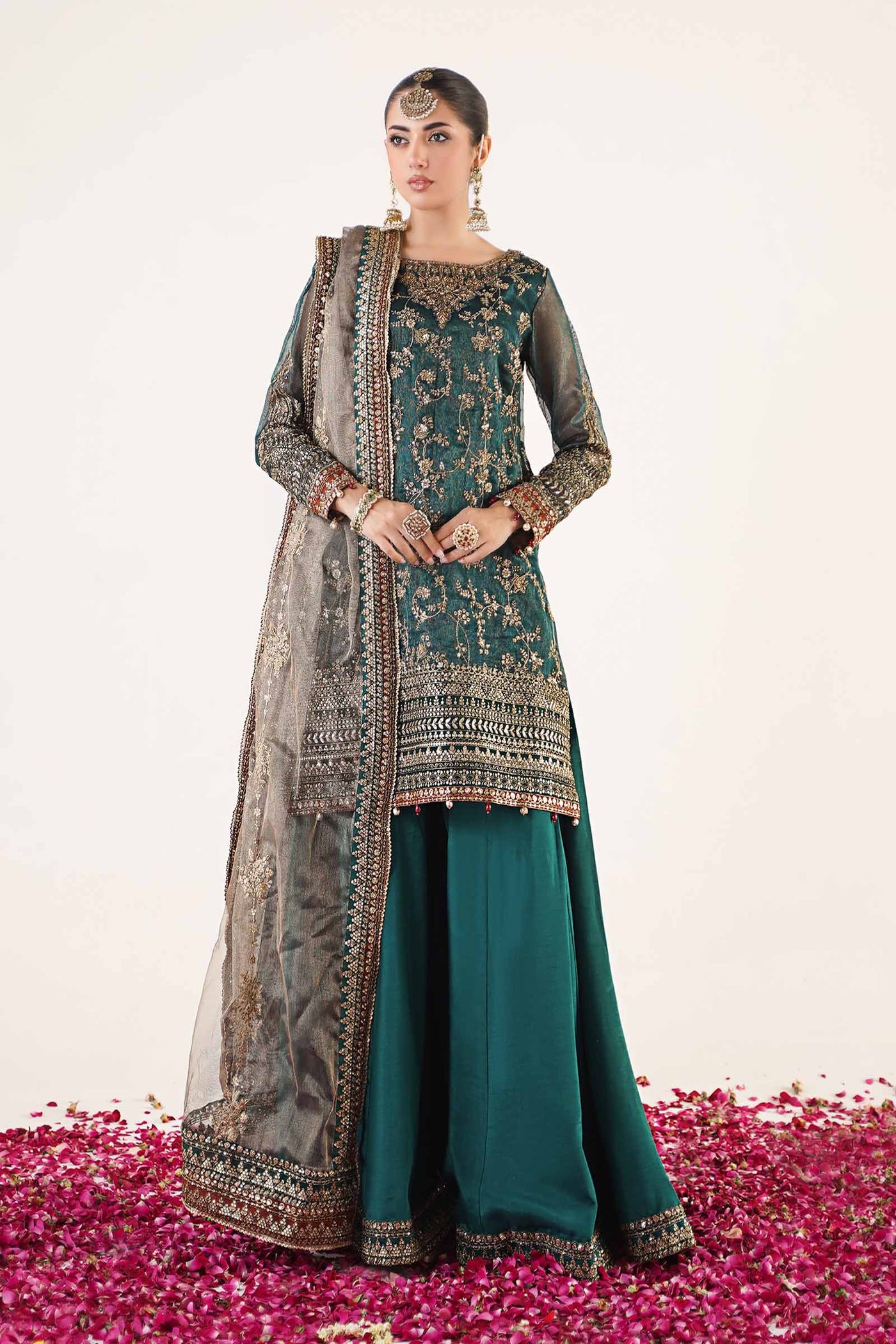 3 Piece Embroidered Organza Suit | SF-EA24-07