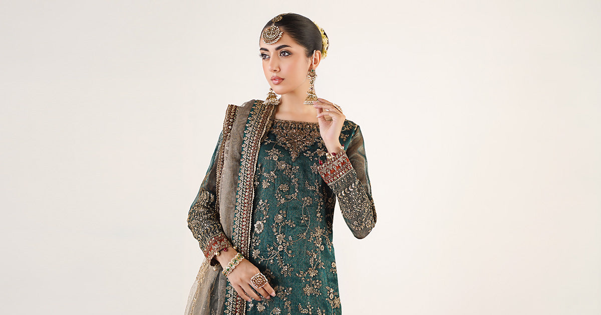 3 Piece Embroidered Organza Suit | SF-EA24-07