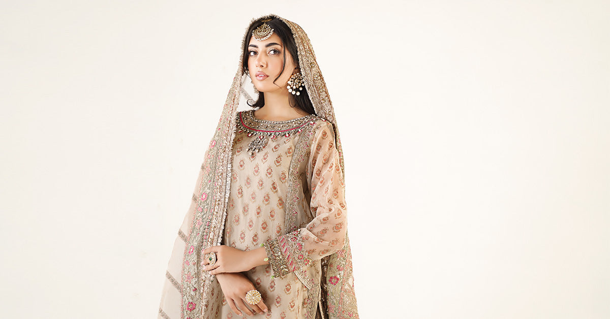 3 Piece Embroidered Organza Suit | SF-EA24-25