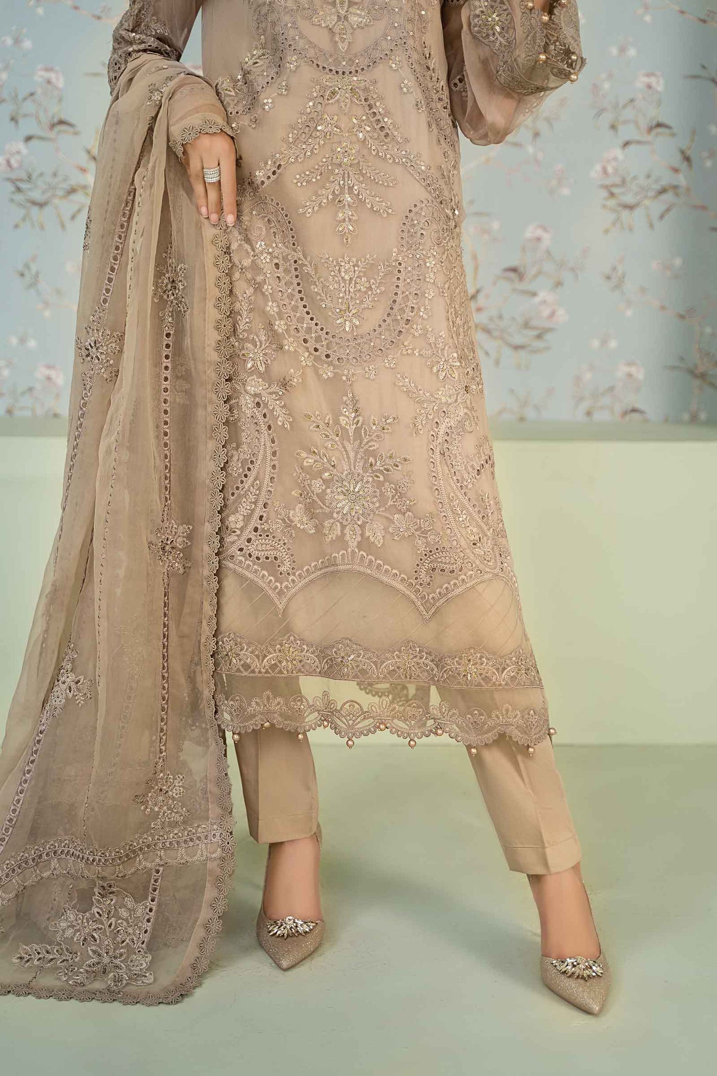 3 Piece Embroidered Chiffon Suit | SF-EA24-39