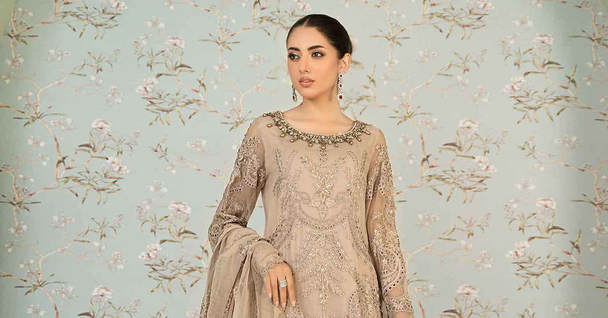 3 Piece Embroidered Chiffon Suit | SF-EA24-39