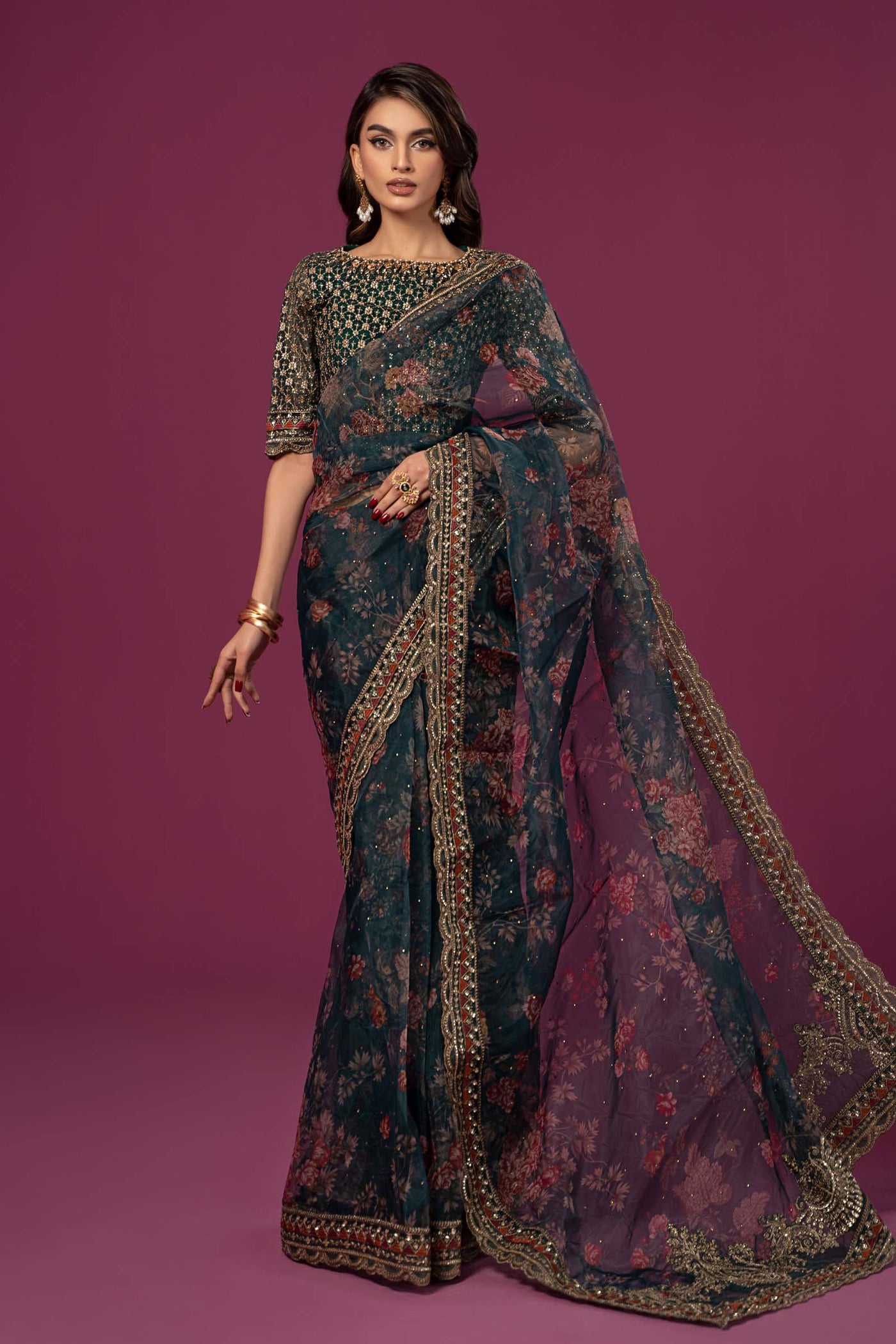 Embroidered Organza Saree | SF-EF24-08