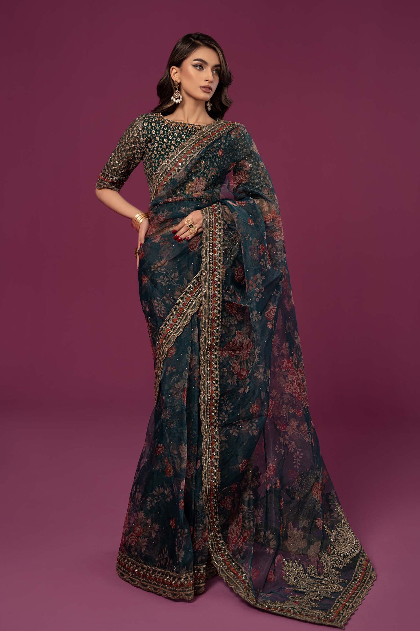 Embroidered Organza Saree | SF-EF24-08