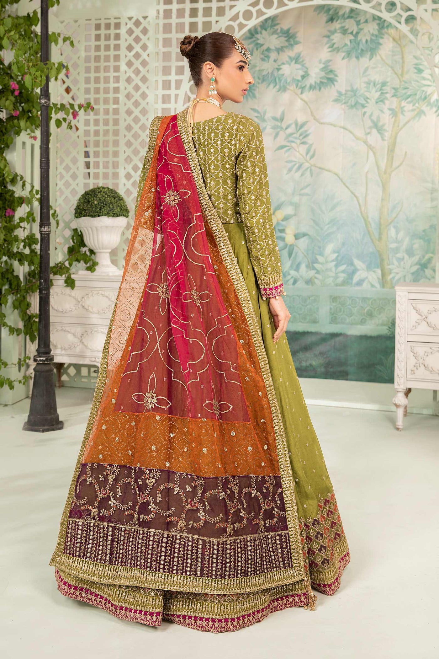 3 Piece Embroidered Raw Silk Suit | SF-EA24-04