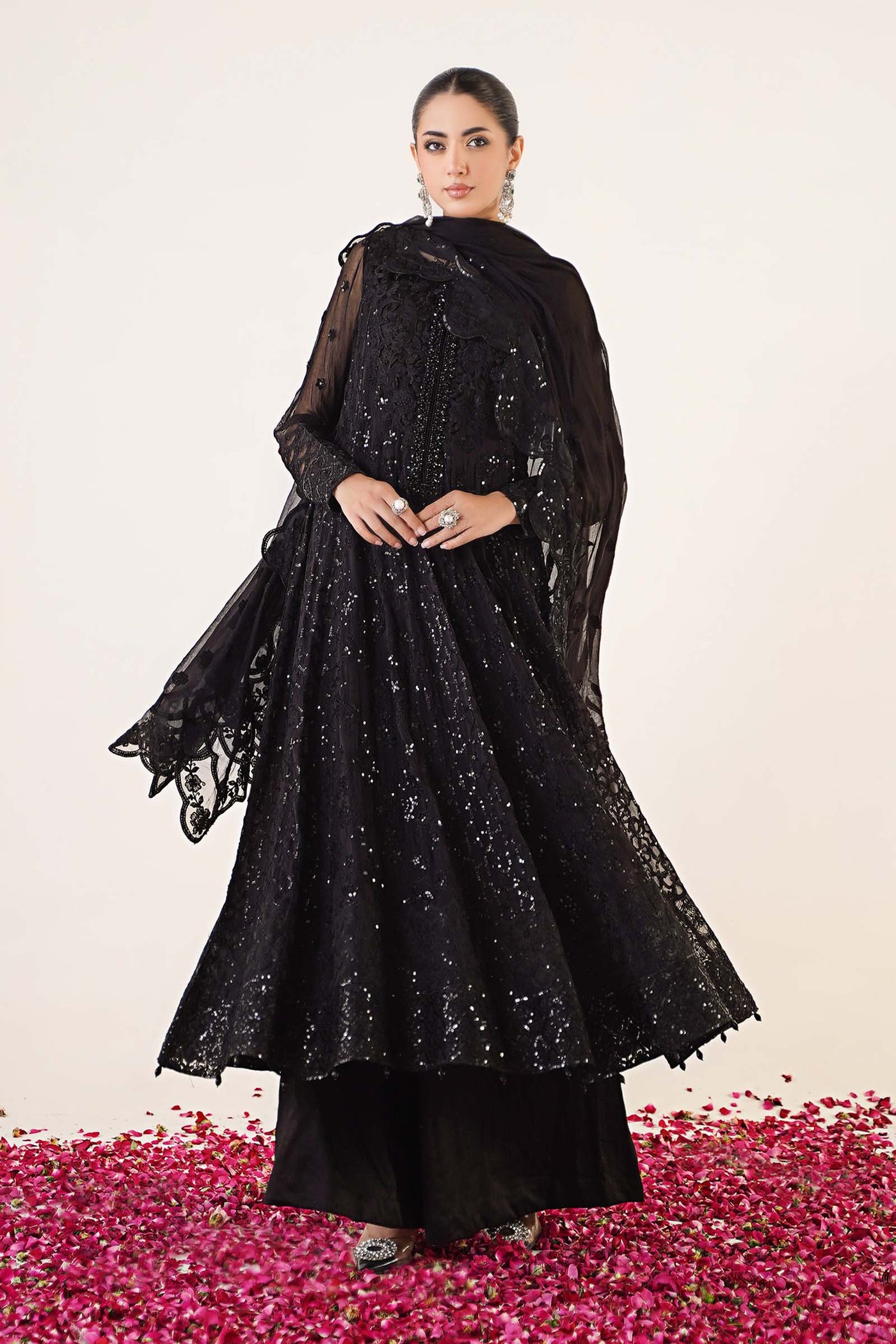 3 Piece Embroidered Chiffon Suit | SF-EA24-12