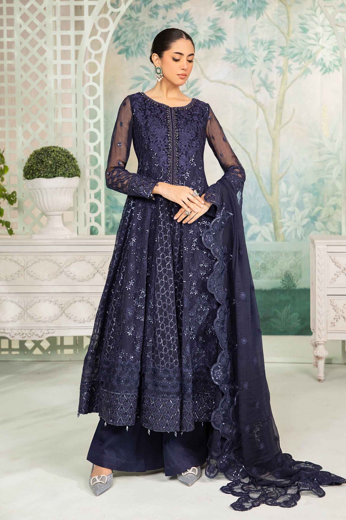 3 Piece Embroidered Chiffon Suit | SF-EA24-12