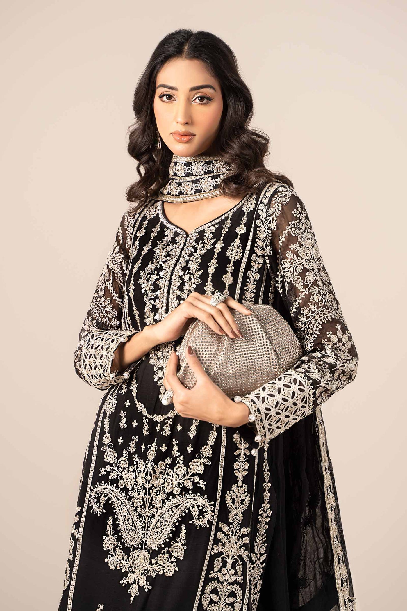 3 Piece Embroidered Chiffon Suit | SF-EF25-20