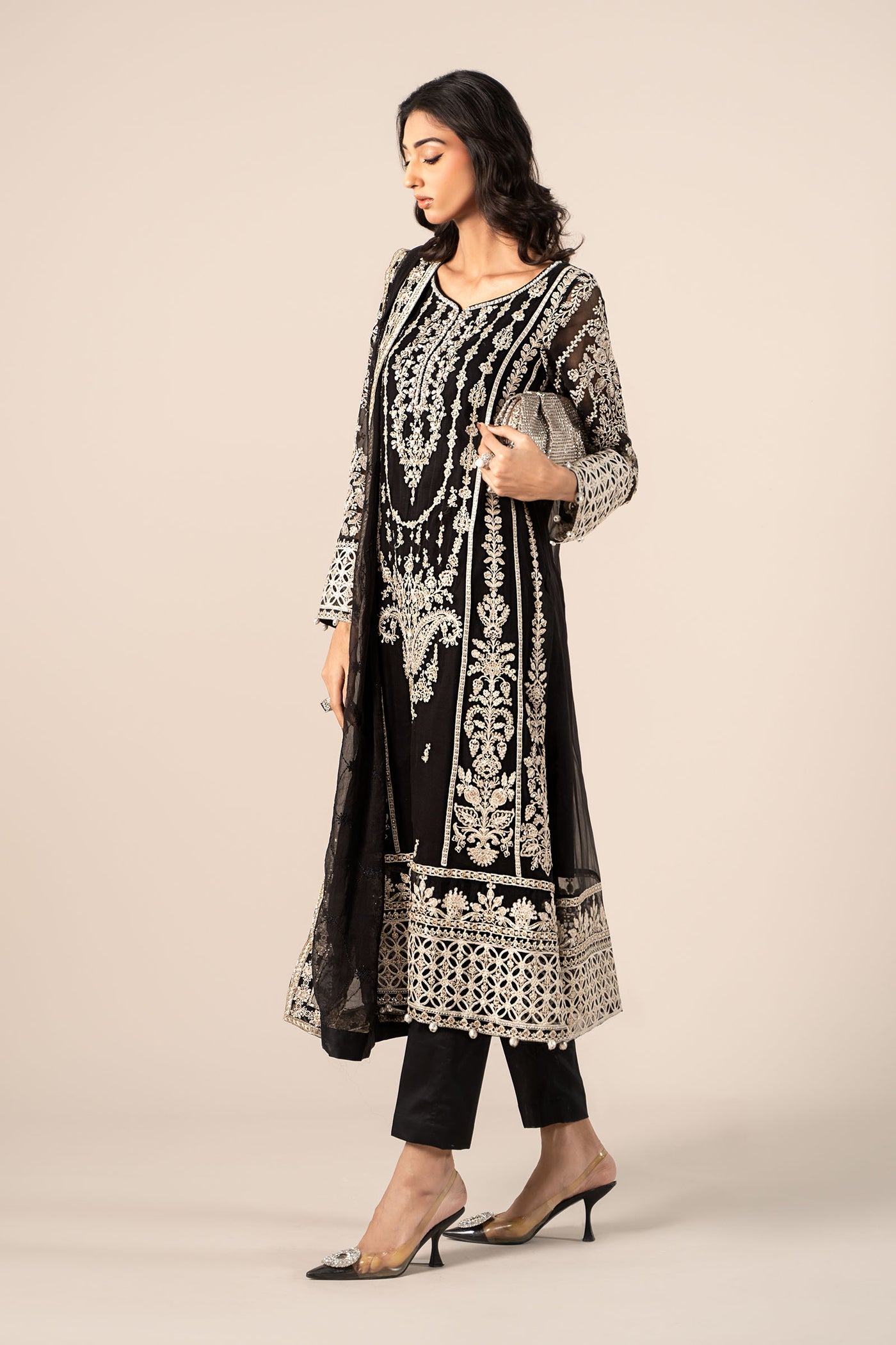 3 Piece Embroidered Chiffon Suit | SF-EF25-20