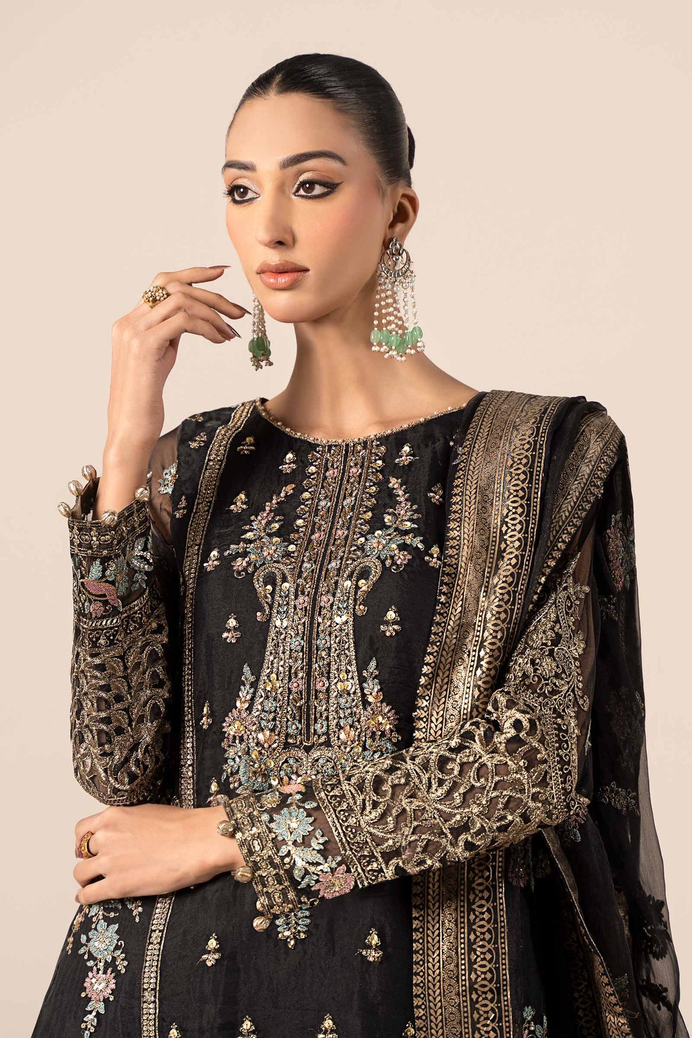 3 Piece Embroidered Organza Suit | SF-EF25-24