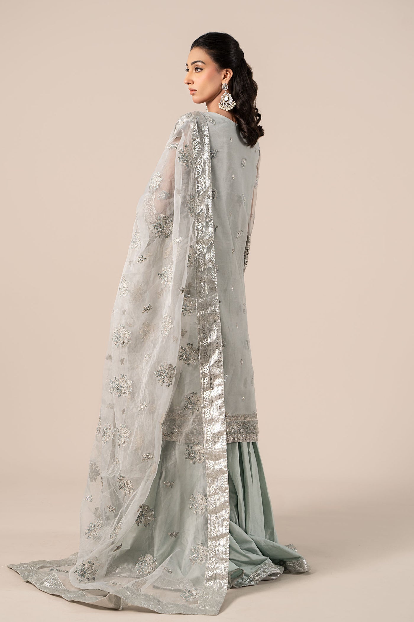 3 Piece Embroidered Organza Suit | SF-EF25-24