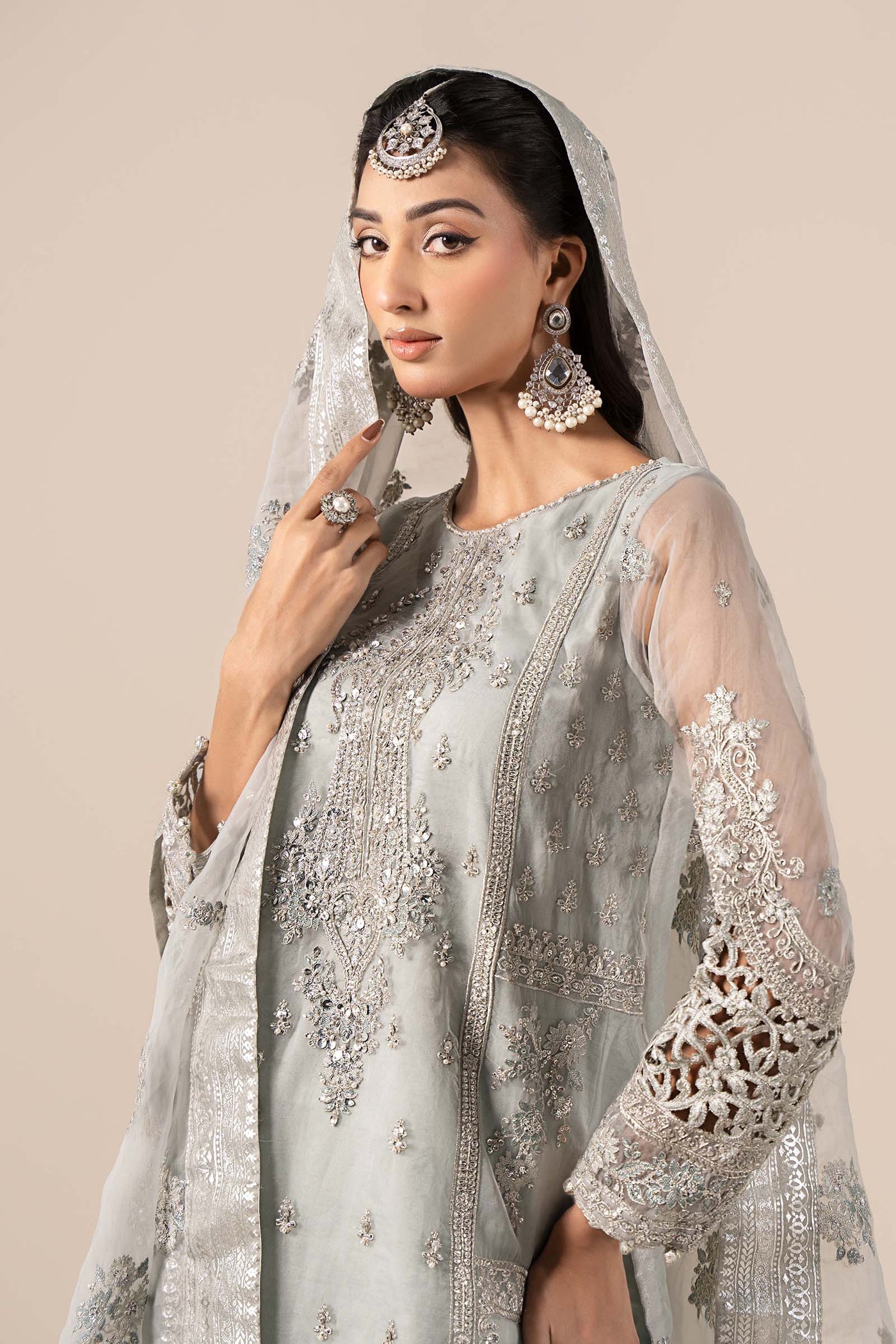 3 Piece Embroidered Organza Suit | SF-EF25-24