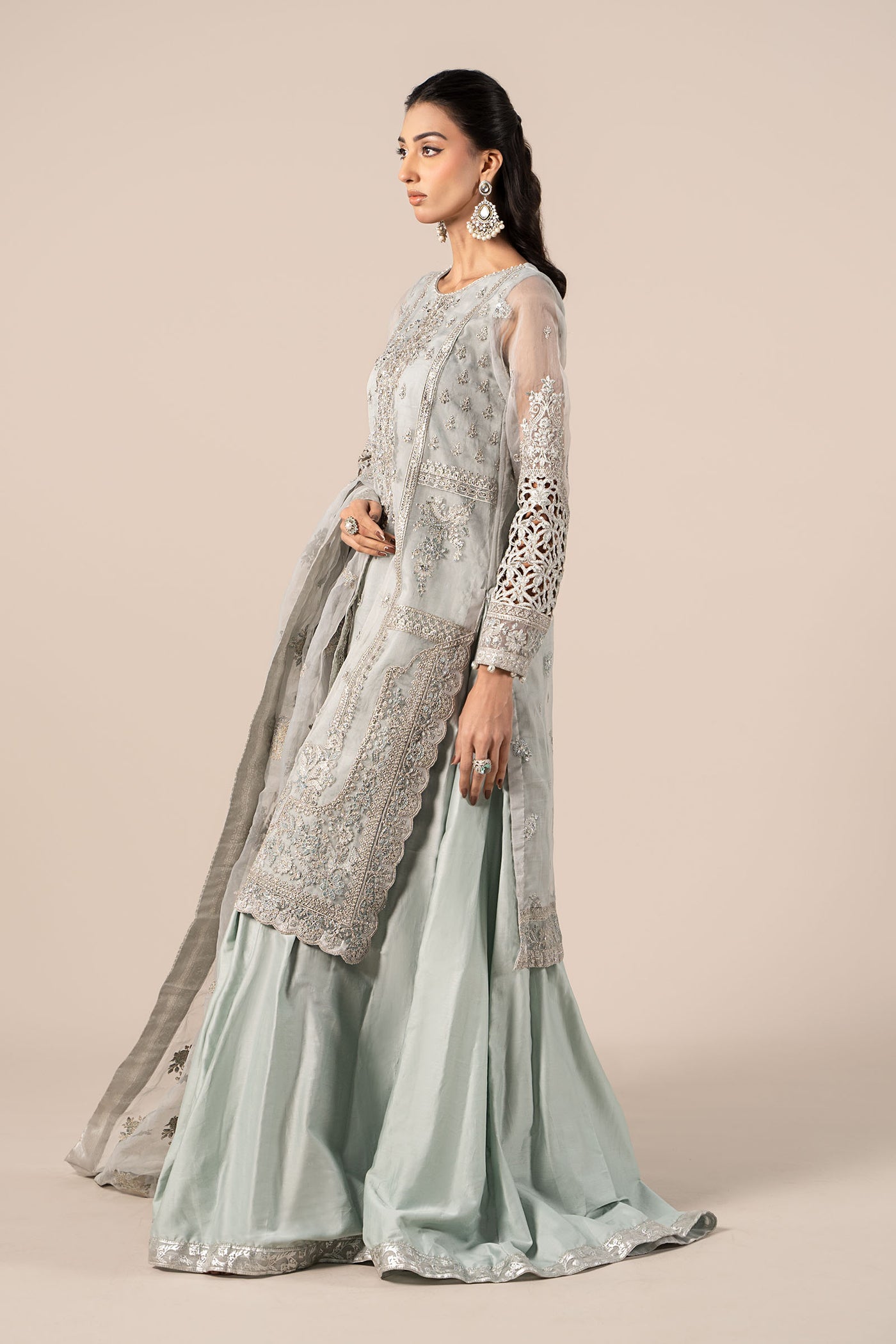 3 Piece Embroidered Organza Suit | SF-EF25-24