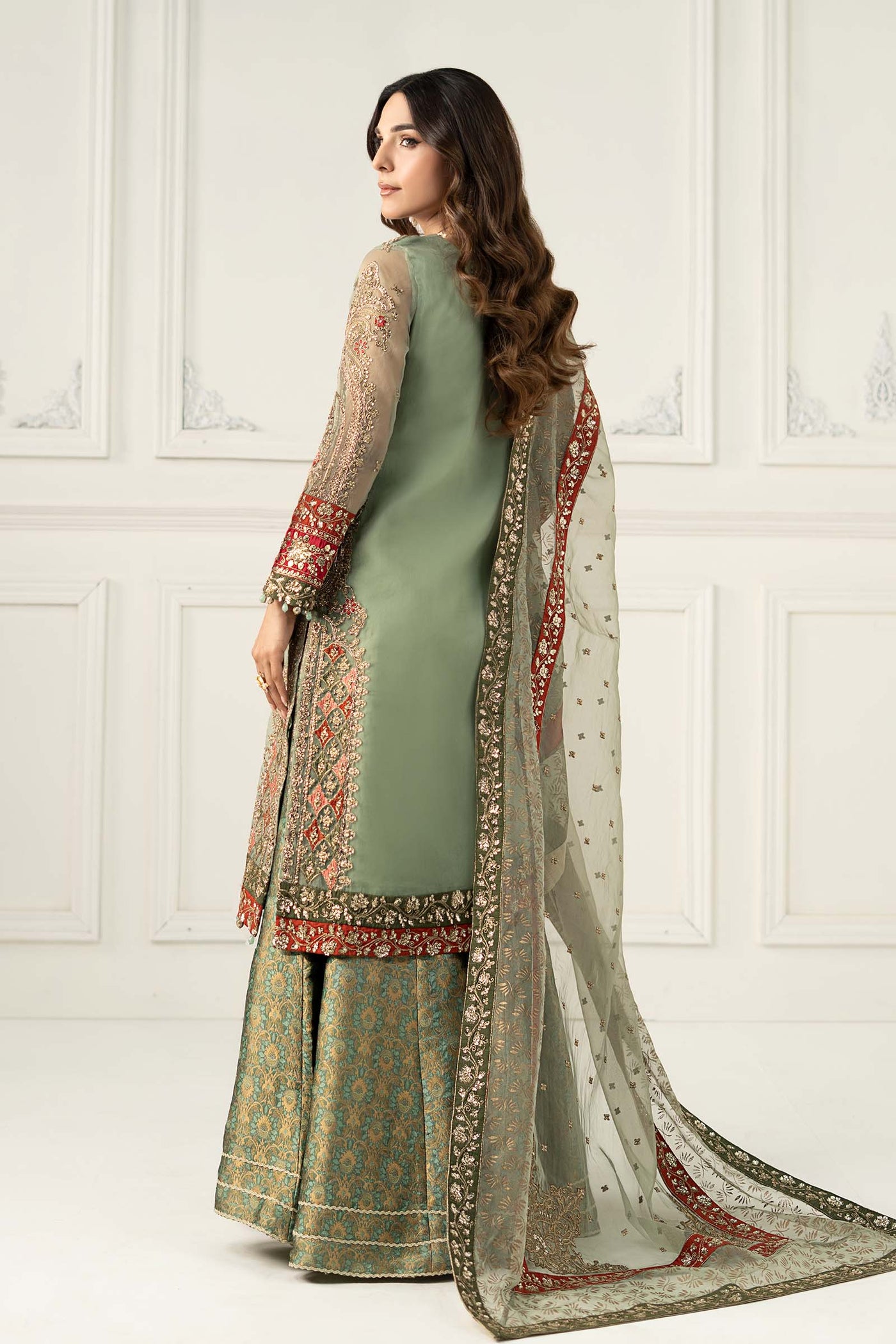 3 Piece Embroidered Organza Suit | SF-EF25-28