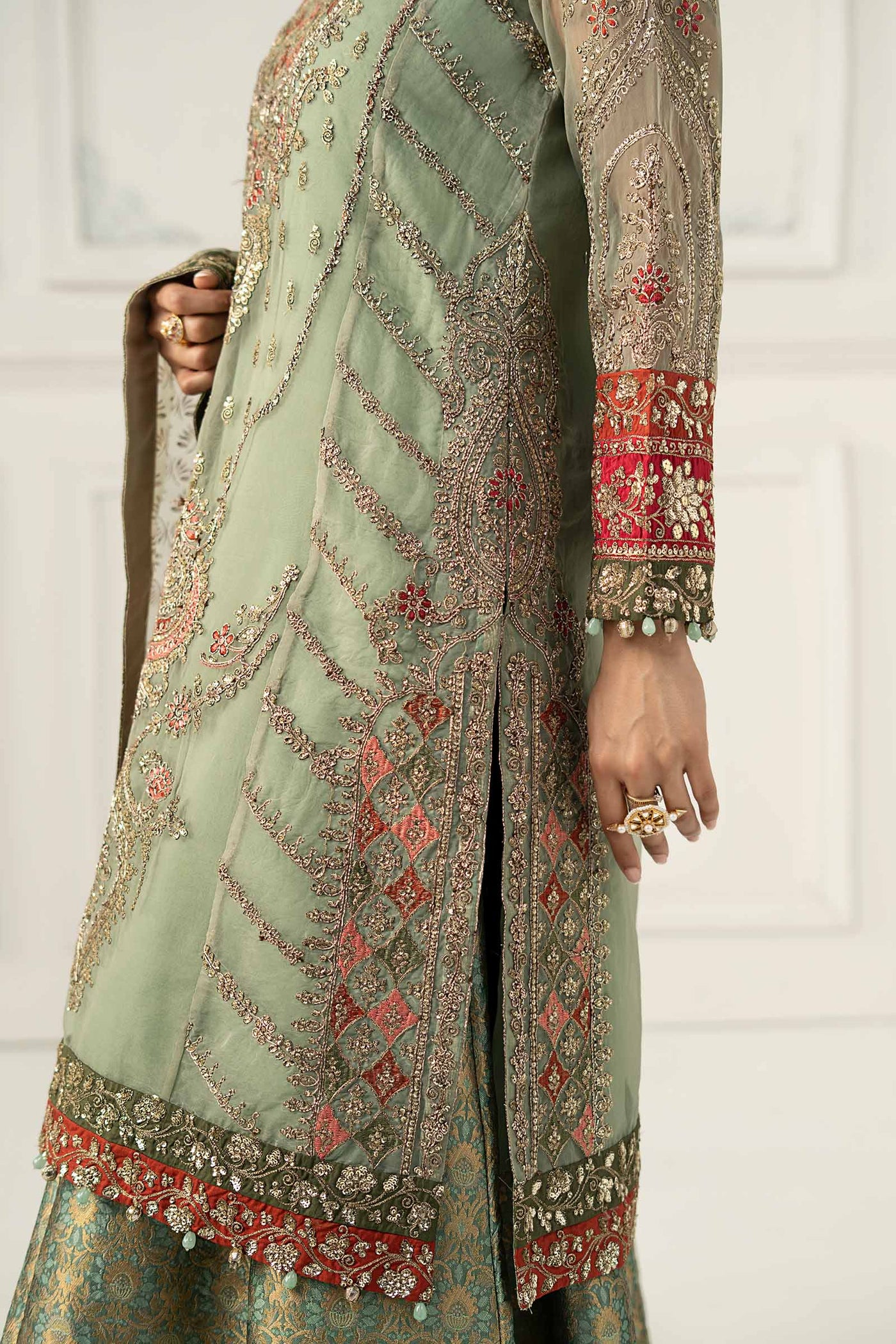 3 Piece Embroidered Organza Suit | SF-EF25-28