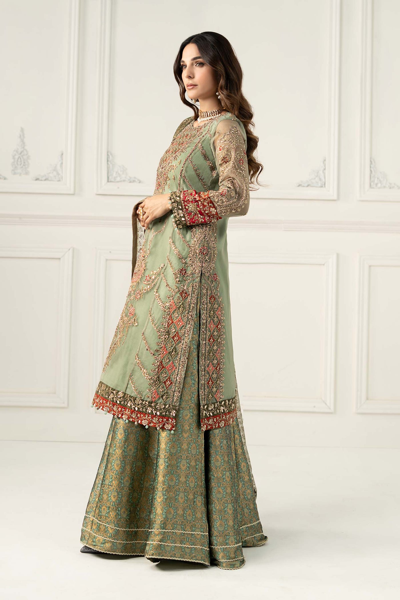 3 Piece Embroidered Organza Suit | SF-EF25-28