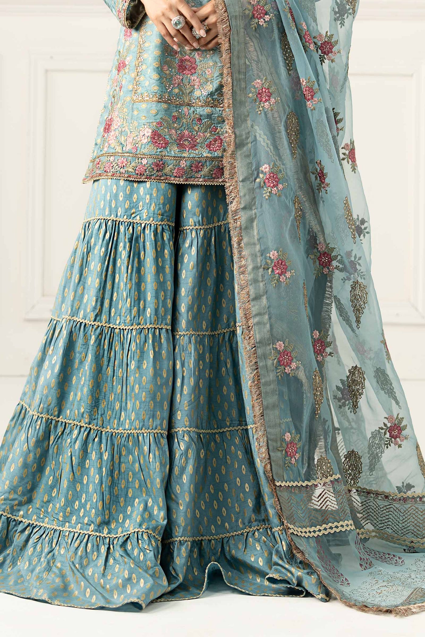 3 Piece Embroidered Silk Jacquard Suit | SF-EF25-31