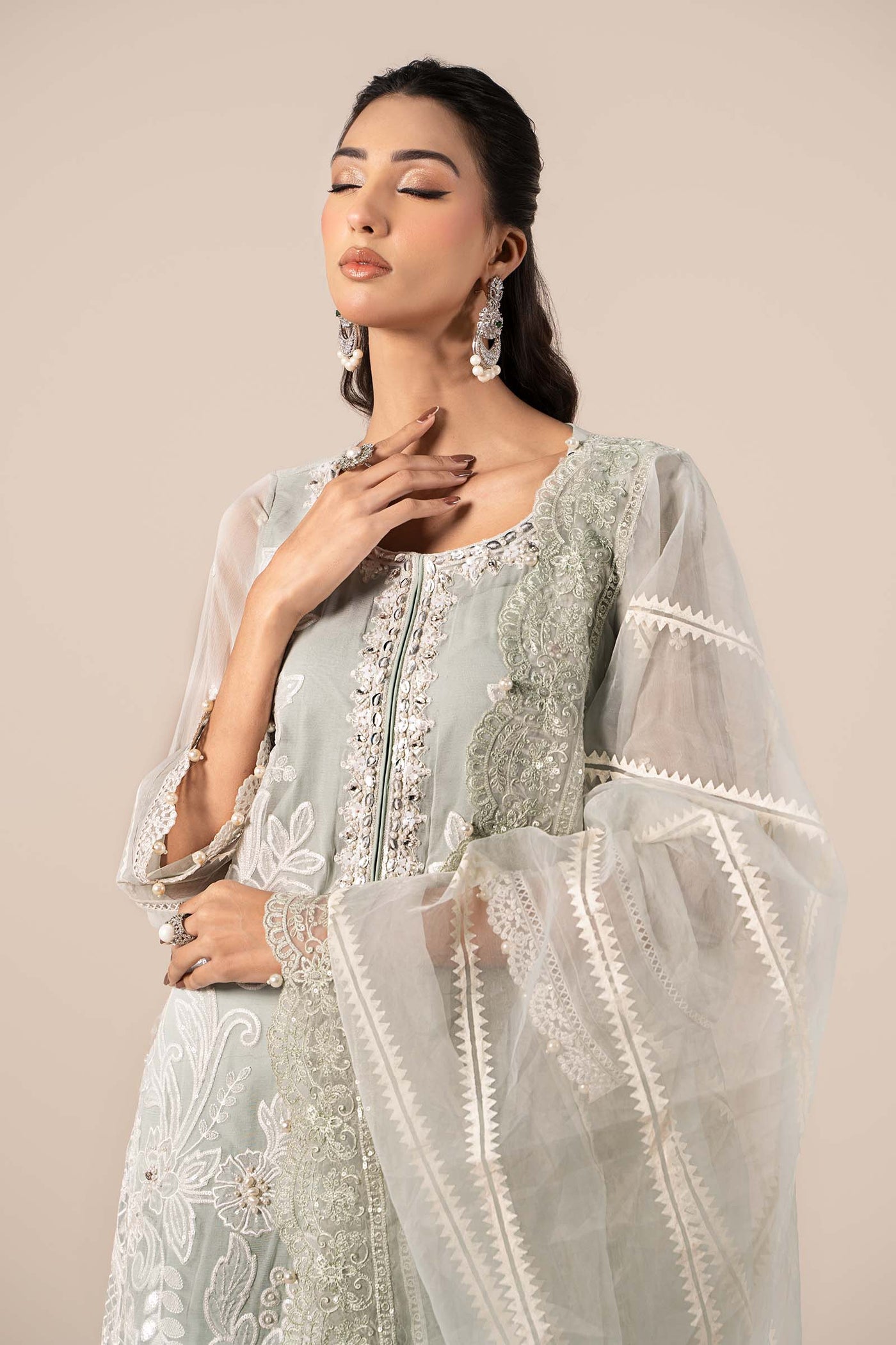 3 Piece Embroidered Chiffon Suit | SF-EF25-34