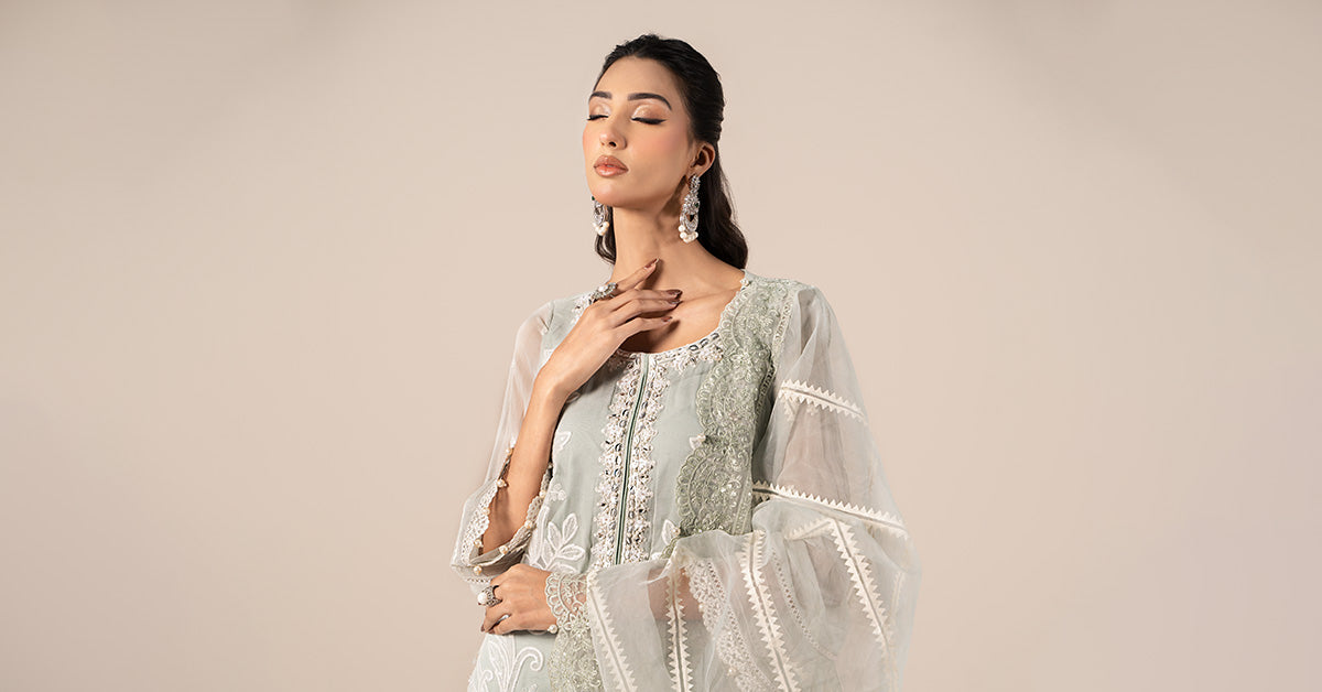 3 Piece Embroidered Chiffon Suit | SF-EF25-34