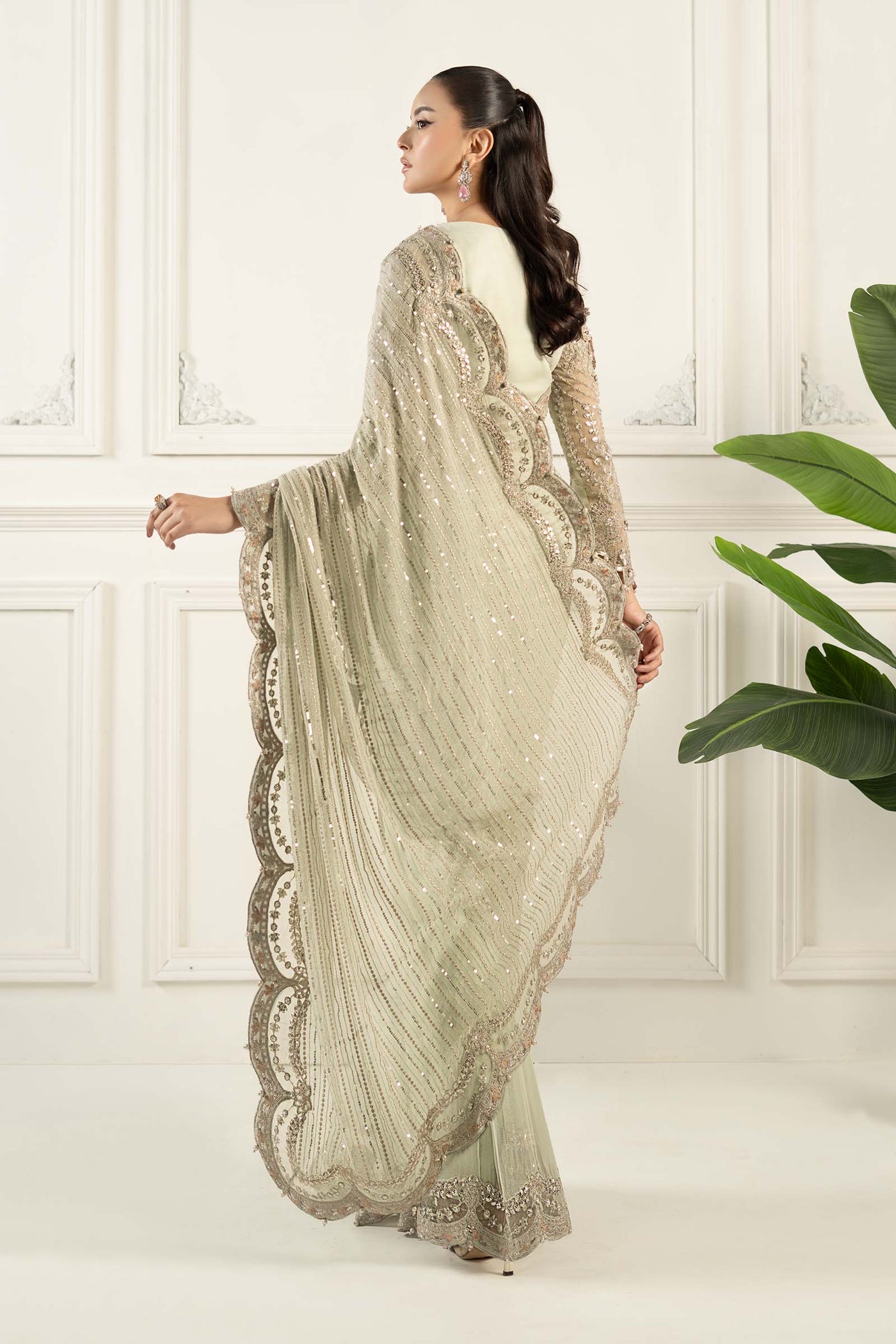 Embroidered Chiffon Saree | SF-EF25-38