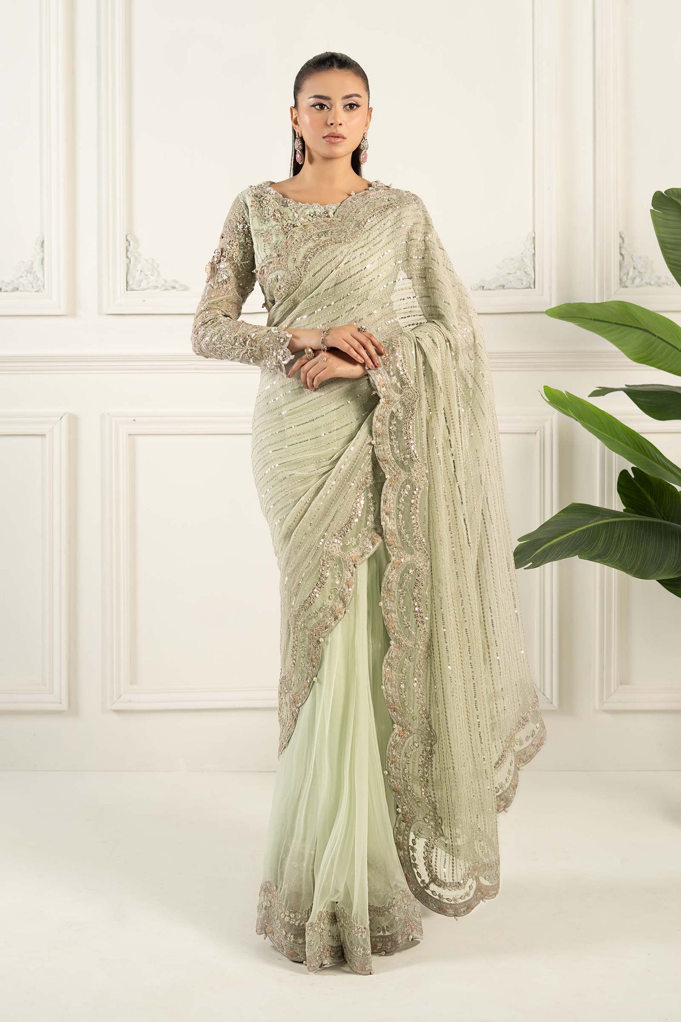 Embroidered Chiffon Saree | SF-EF25-38