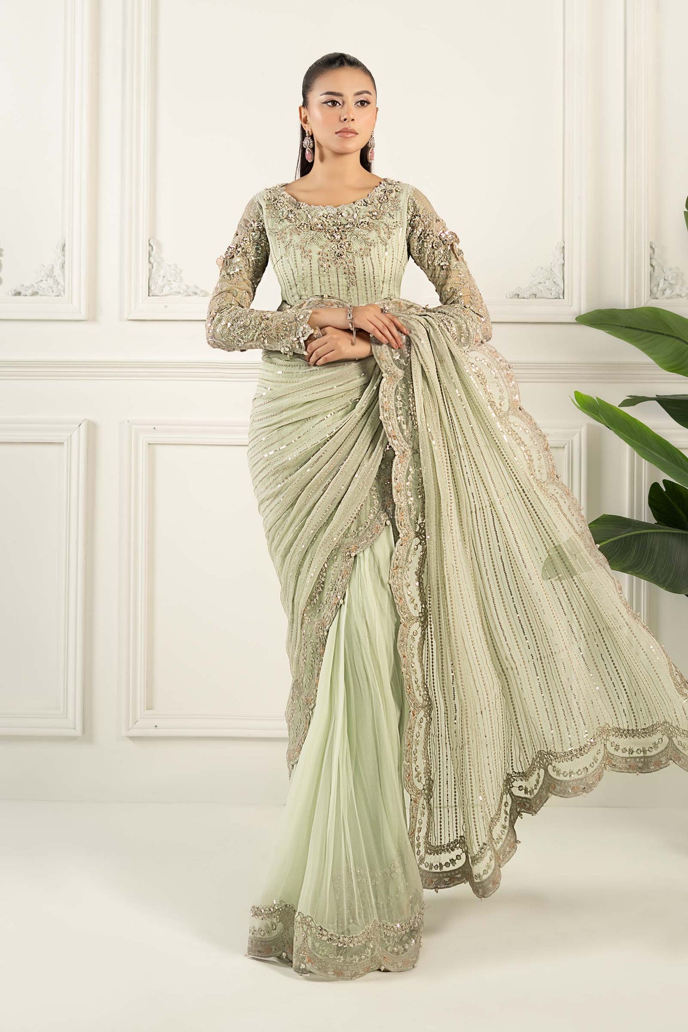 Embroidered Chiffon Saree | SF-EF25-38